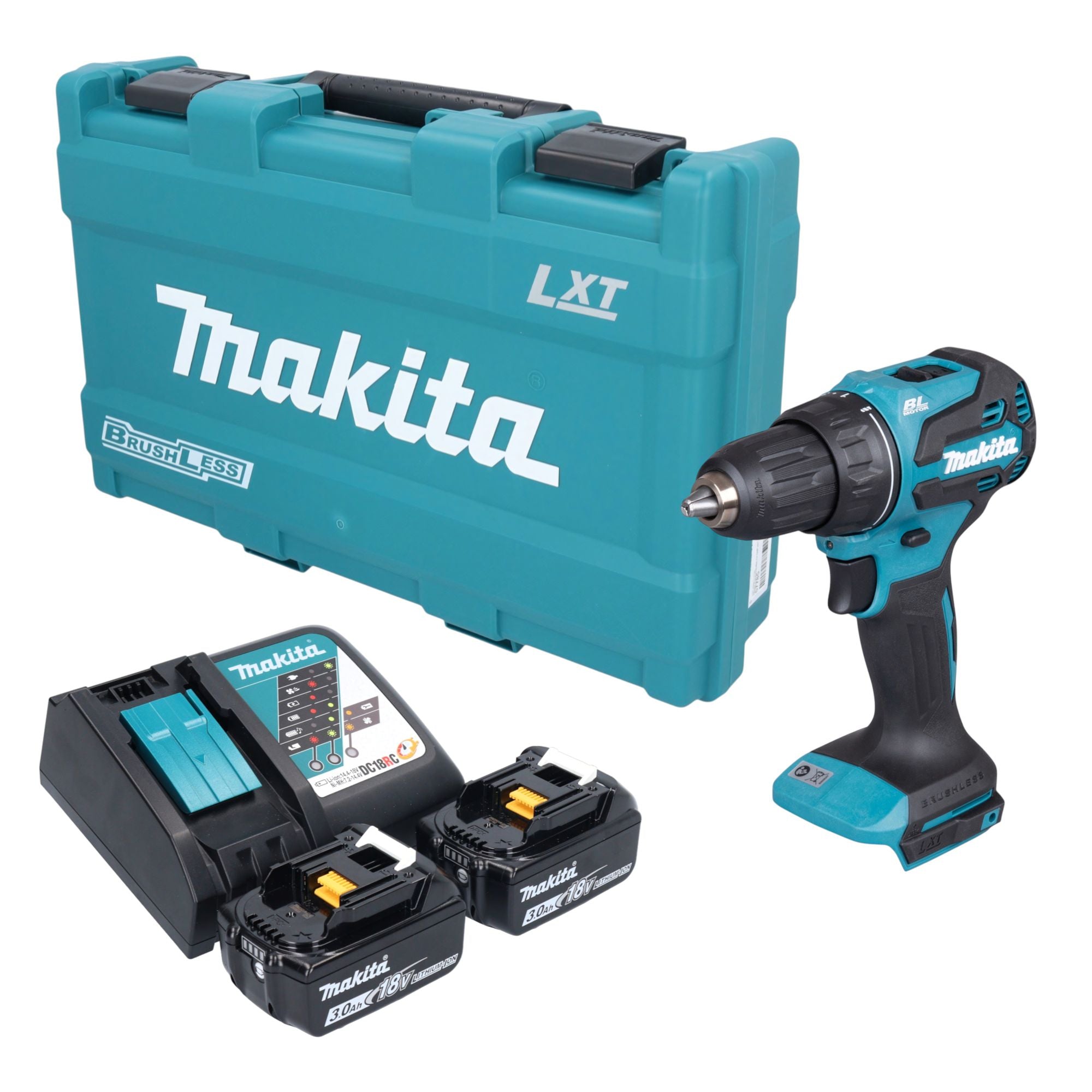 Makita DDF 490 RFK Akku Bohrschrauber 18 V 65 Nm Brushless 2x Akku 3 0 Ah Ladegeraet Koffer 0 - toolbrothers