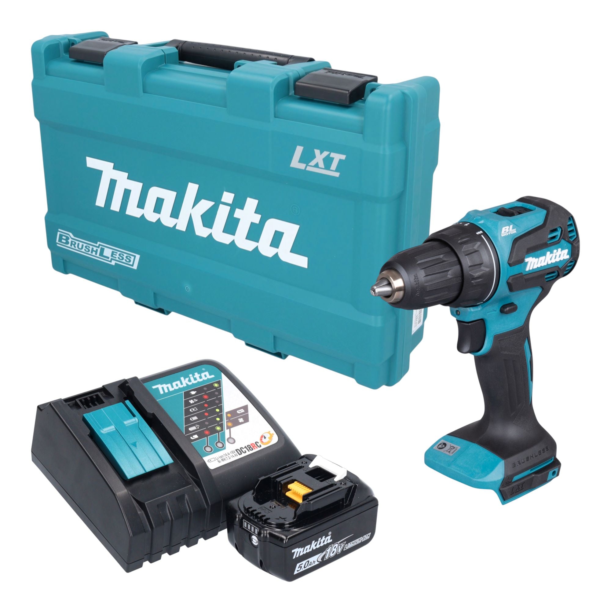 Makita DDF 490 RT1K Akku Bohrschrauber 18 V 65 Nm Brushless 1x Akku 5 0 Ah Ladegeraet Koffer 0 - toolbrothers