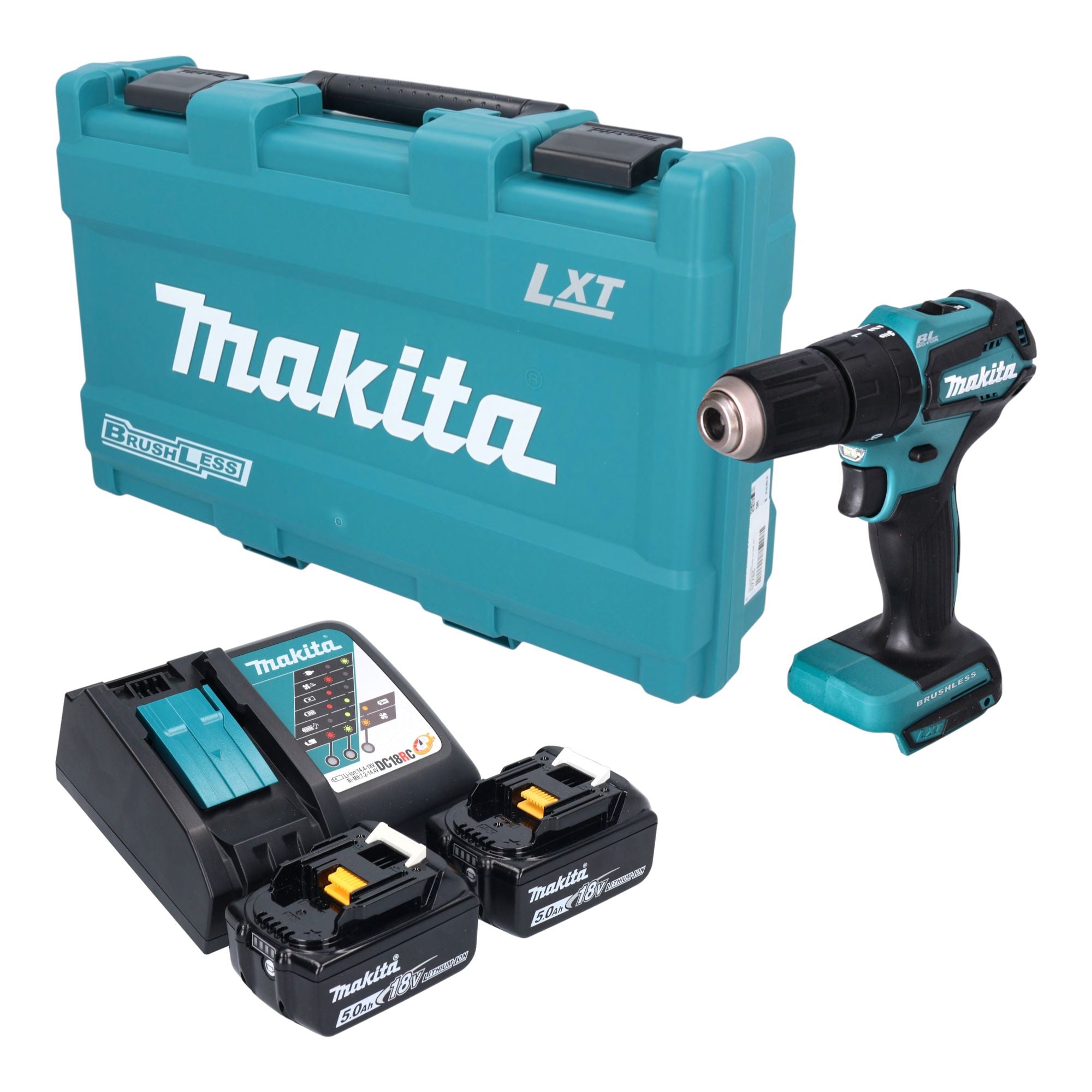 Makita DHP 483 RTK Akku Schlagbohrschrauber 18 V 40 Nm Brushless 2x Akku 5 0 Ah Ladegeraet Koffer 0 - toolbrothers