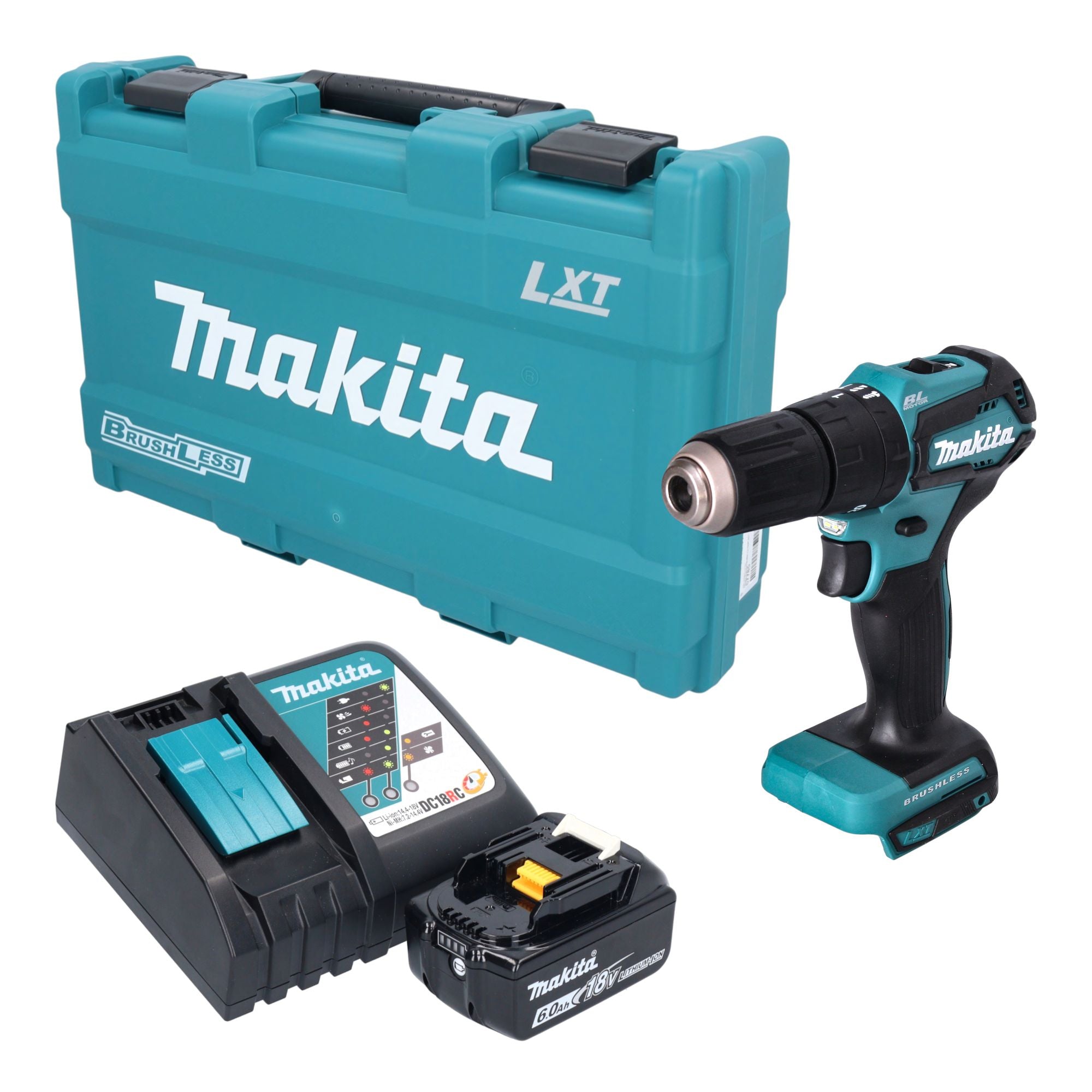 Makita DHP 483 RG1K Akku Schlagbohrschrauber 18 V 40 Nm Brushless 1x Akku 6 0 Ah Ladegeraet Koffer 0 - toolbrothers