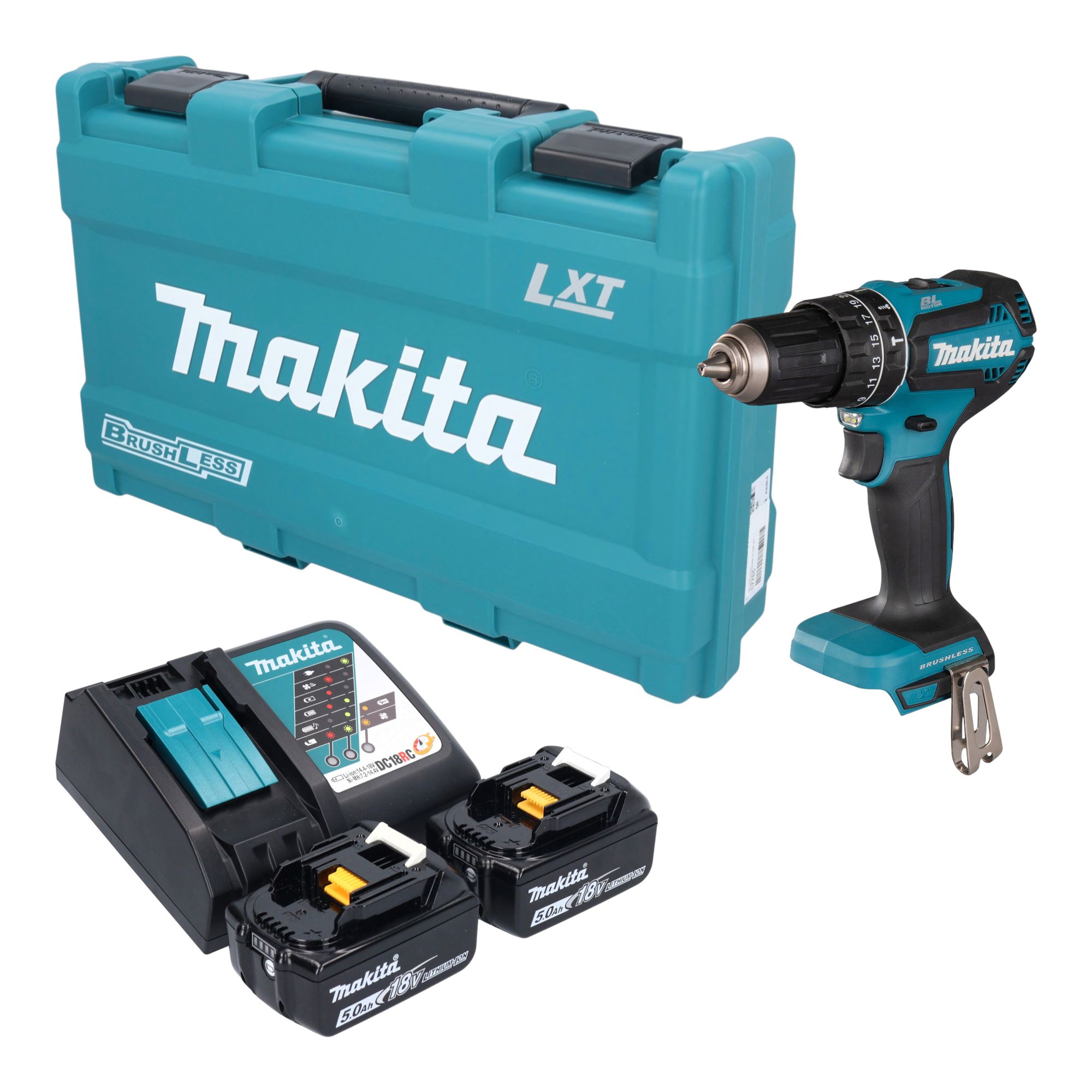 Makita DHP 485 RTK Akku Schlagbohrschrauber 18 V 50 Nm Brushless 2x Akku 5 0 Ah Ladegeraet Koffer 0 - toolbrothers
