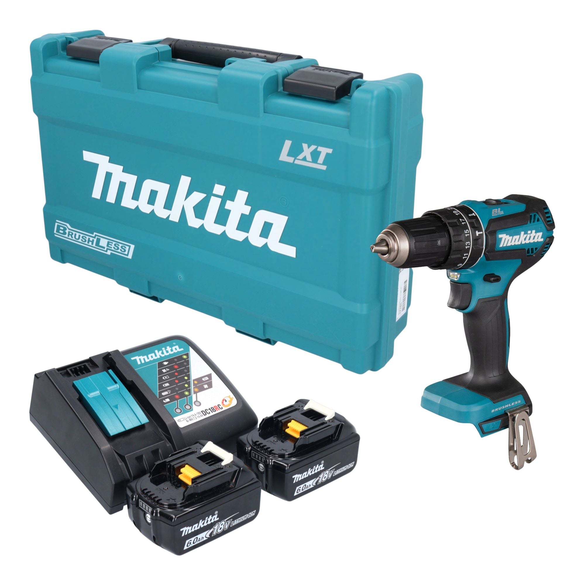 Makita DHP 485 RGK Akku Schlagbohrschrauber 18 V 50 Nm Brushless 2x Akku 6 0 Ah Ladegeraet Koffer 0 - toolbrothers