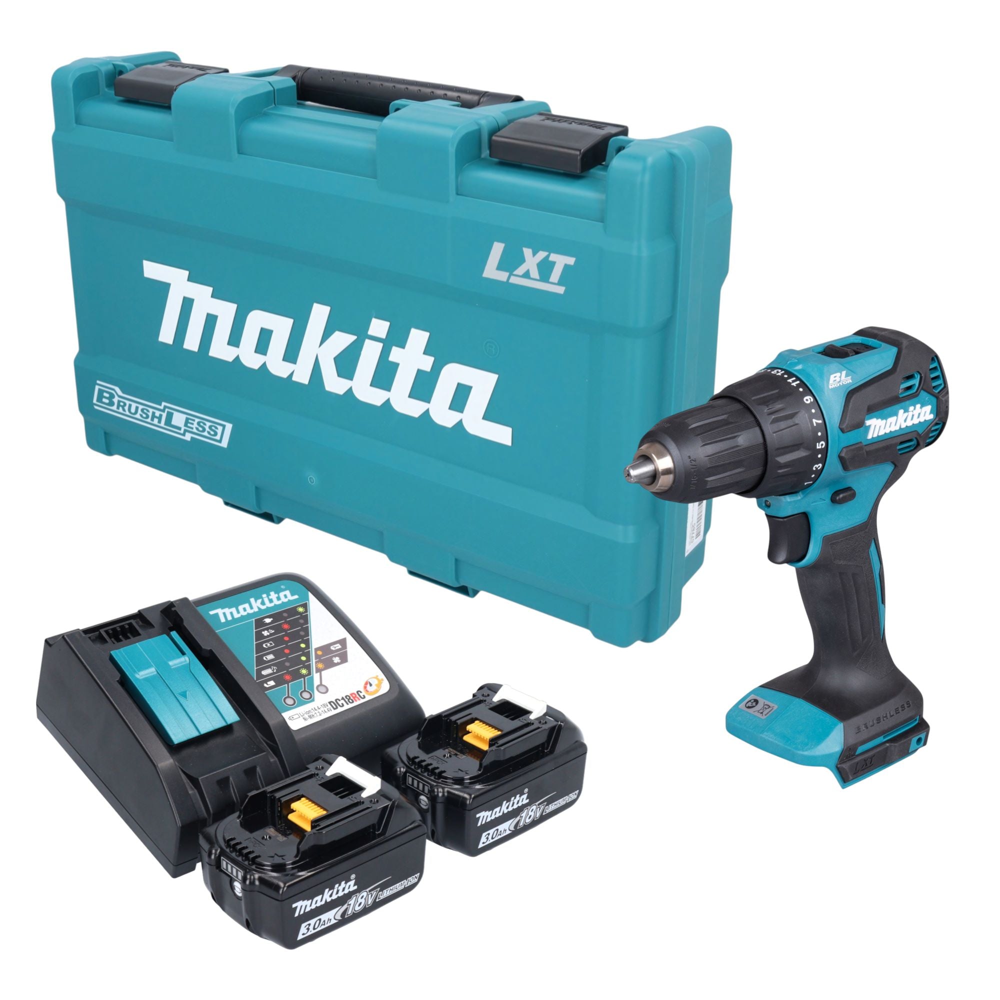 Makita DHP 490 RFK Akku Schlagbohrschrauber 18 V 65 Nm Brushless 2x Akku 3 0 Ah Ladegeraet Koffer 0 - toolbrothers