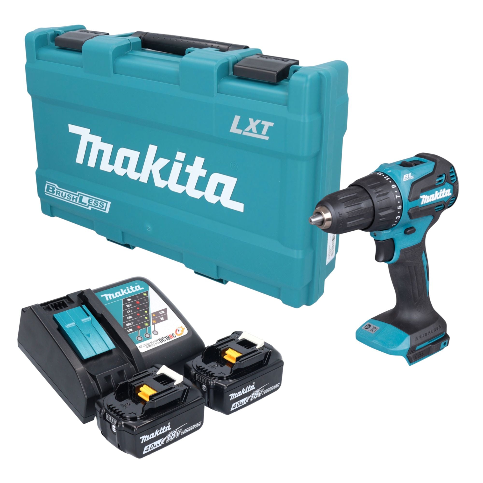 Makita DHP 490 RMK Akku Schlagbohrschrauber 18 V 65 Nm Brushless 2x Akku 4 0 Ah Ladegeraet Koffer 0 - toolbrothers