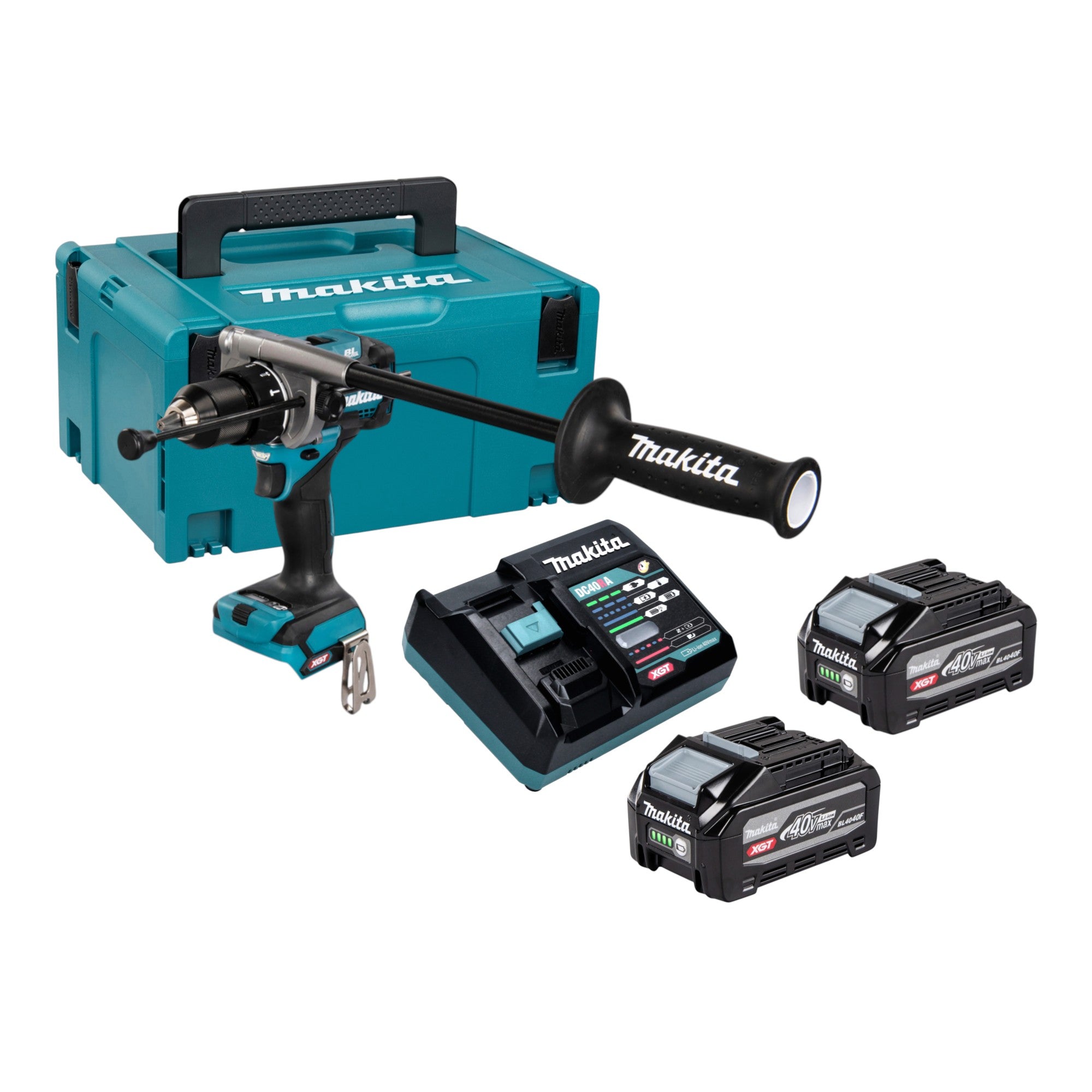 Makita HP 001 GU201 Akku Schlagbohrschrauber 40 V max 140 Nm Brushless 2x Akku 4 0 Ah Ladegeraet Makpac 0 - toolbrothers