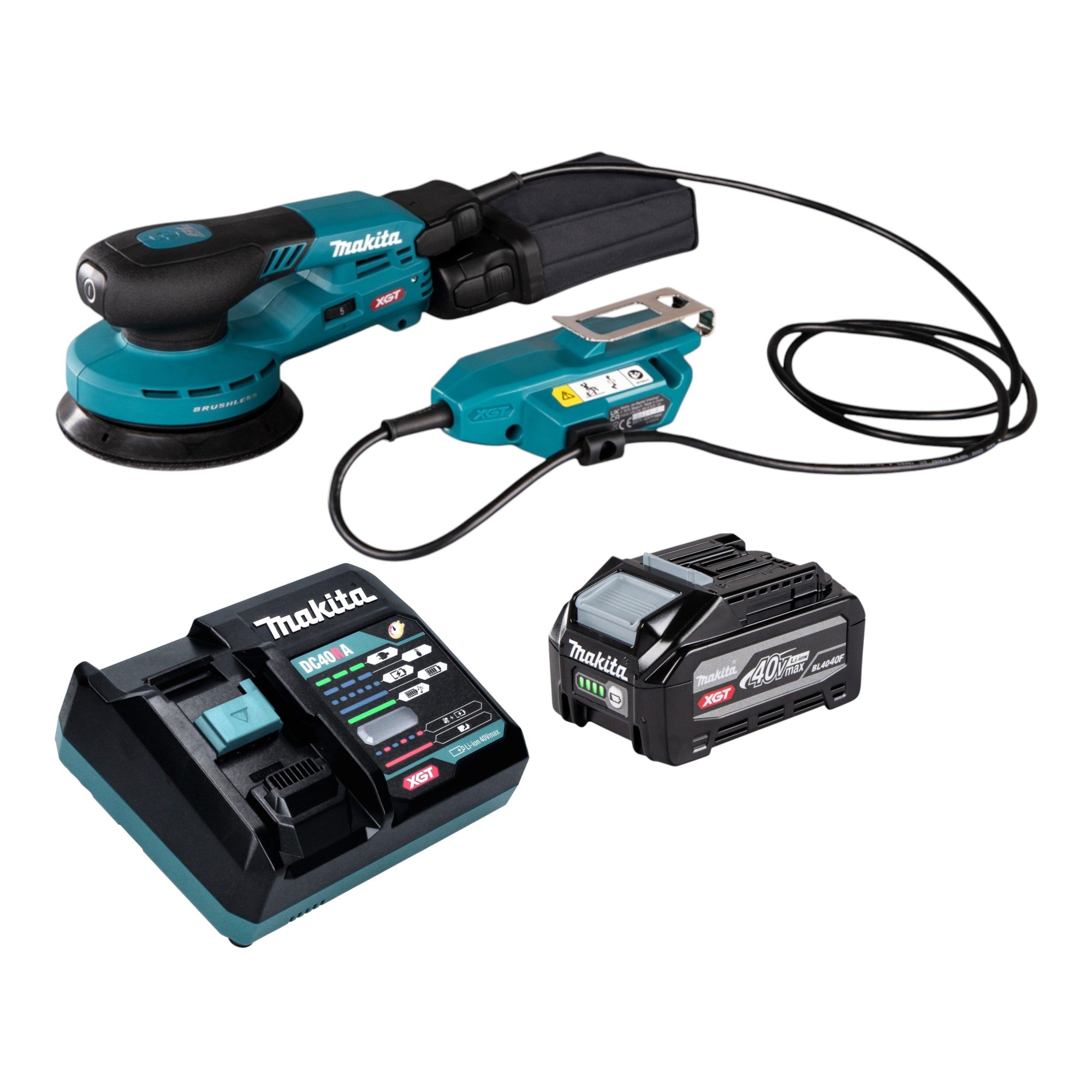 Makita BO 001 CGU101 Akku Exzenterschleifer 40 V max 125 mm 5 0 mm Hub Brushless 1x Akku 4 0 Ah Ladegeraet 0 - toolbrothers