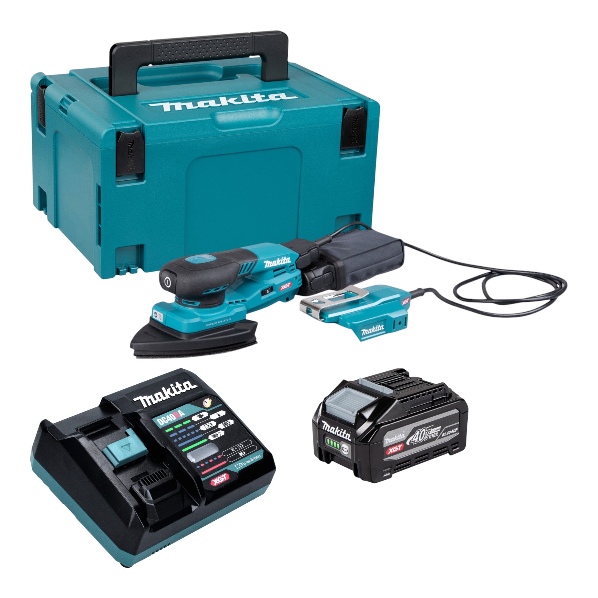 Makita BO 006 CGU101 Akku Deltaschleifer 40 V max 100 x 150 mm 3 0 mm Hub Brushless 1x Akku 4 0 Ah Ladegeraet Makpac 0 - toolbrothers