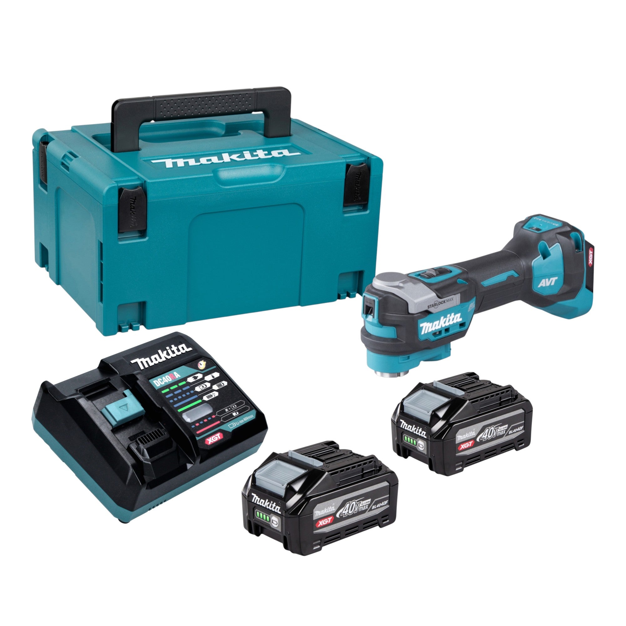 Makita TM 001 GU201 Akku Multifunktionswerkzeug 40 V max Starlock Max Brushless 2x Akku 4 0 Ah Ladegeraet Makpac 0 - toolbrothers