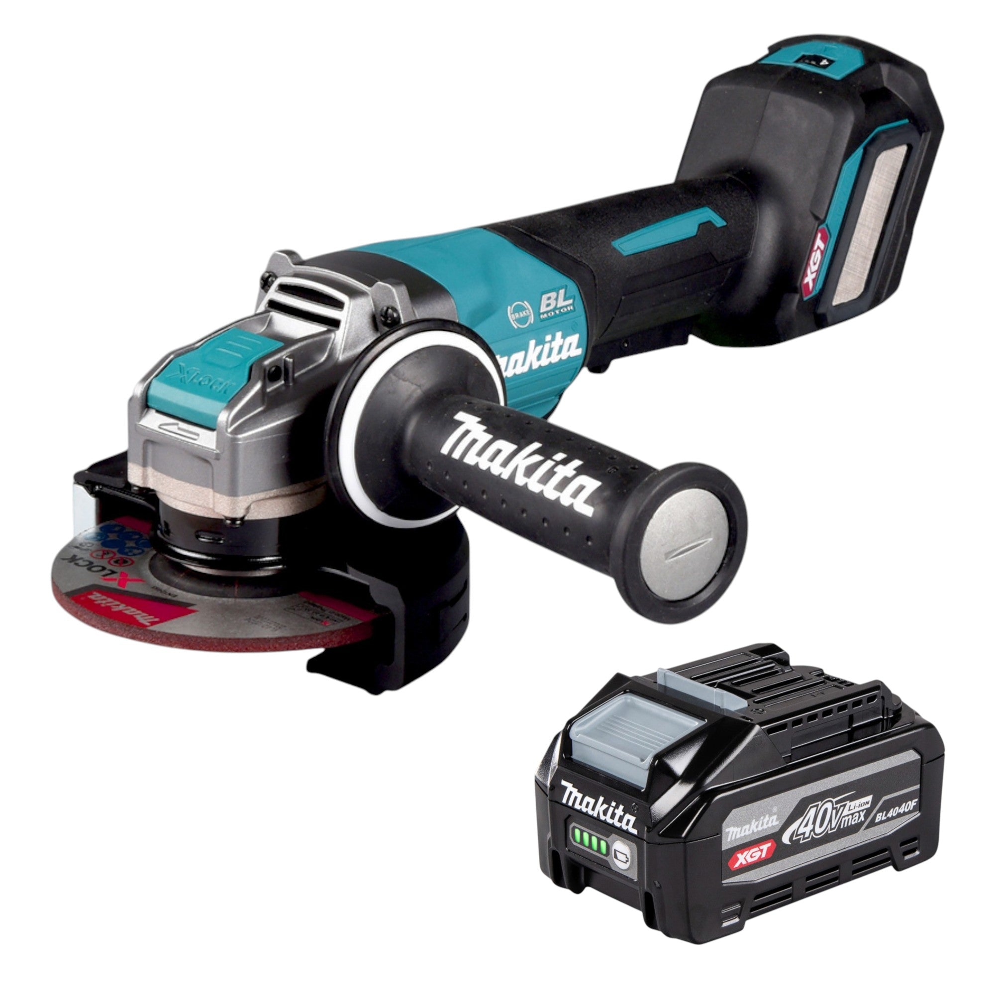 Makita GA 044 GU1 Akku Winkelschleifer 40 V max 125 mm X LOCK Brushless 1x Akku 4 0 Ah ohne Ladegeraet 0 - toolbrothers