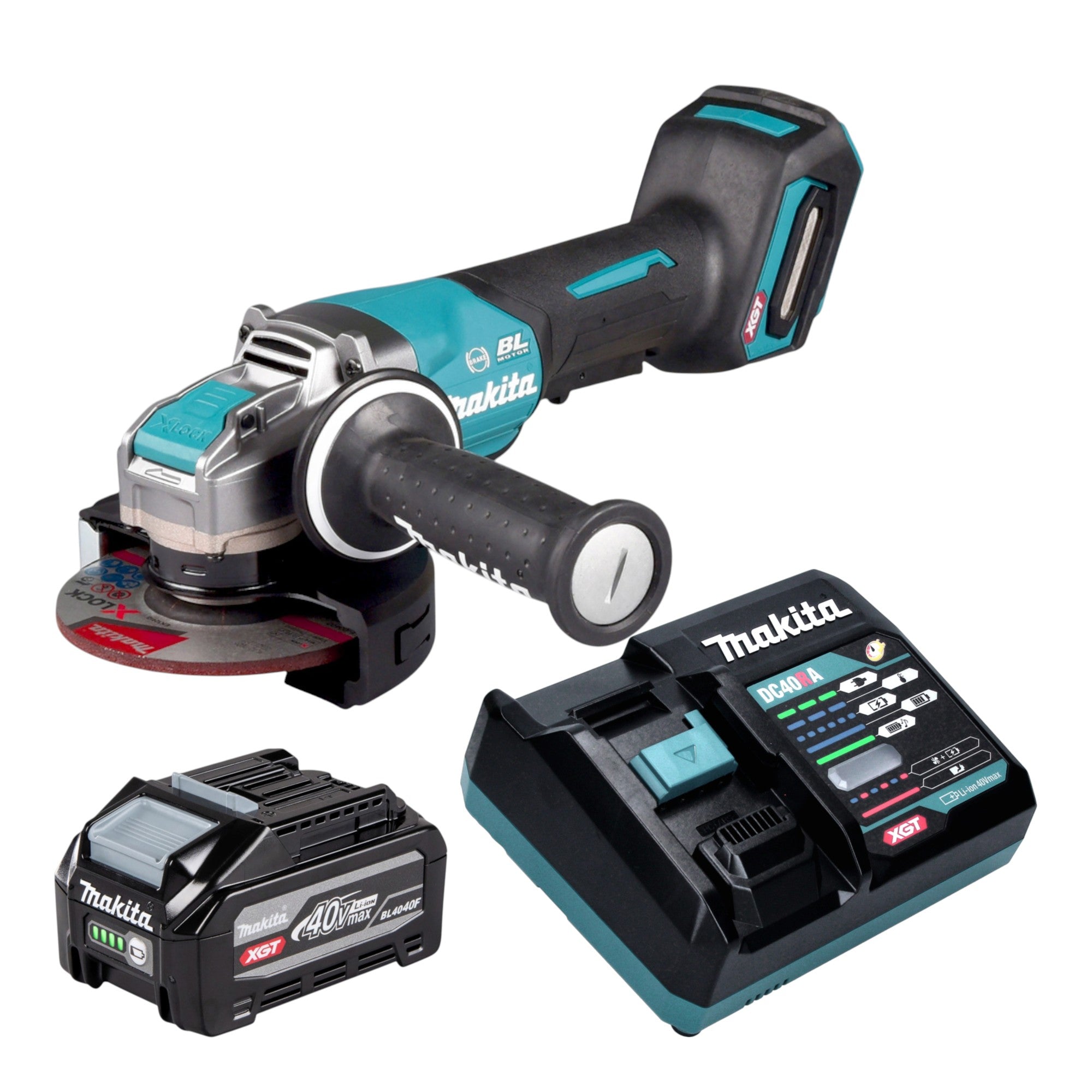 Makita GA 047 GU101 Akku Winkelschleifer 40 V max 125 mm X LOCK Brushless 1x Akku 4 0 Ah Ladegeraet 0 - toolbrothers