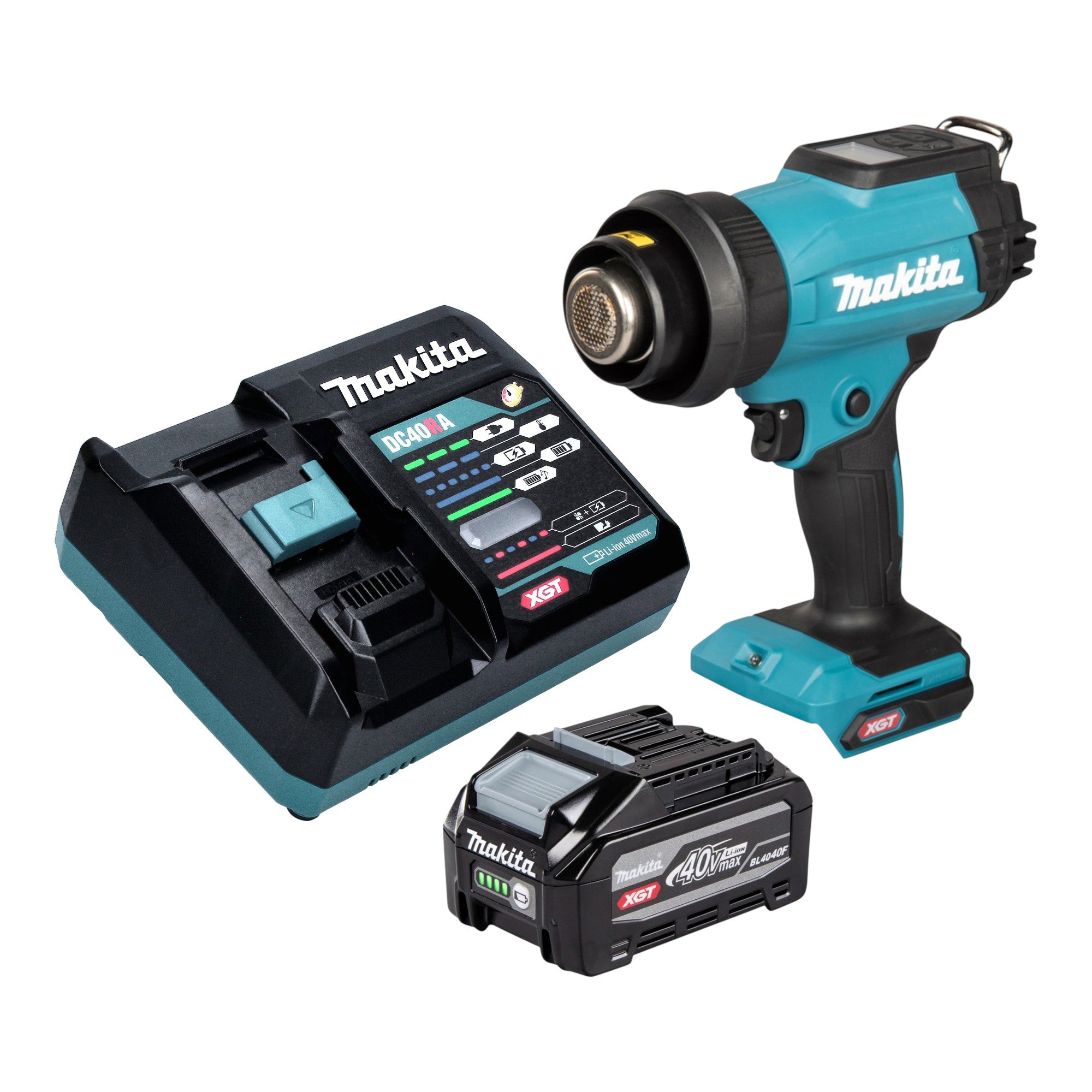 Makita HG 001 GU101 Akku Heissluftgeblaese 40 V max 600 C 1x Akku 4 0 Ah Ladegeraet Koffer 0 - toolbrothers