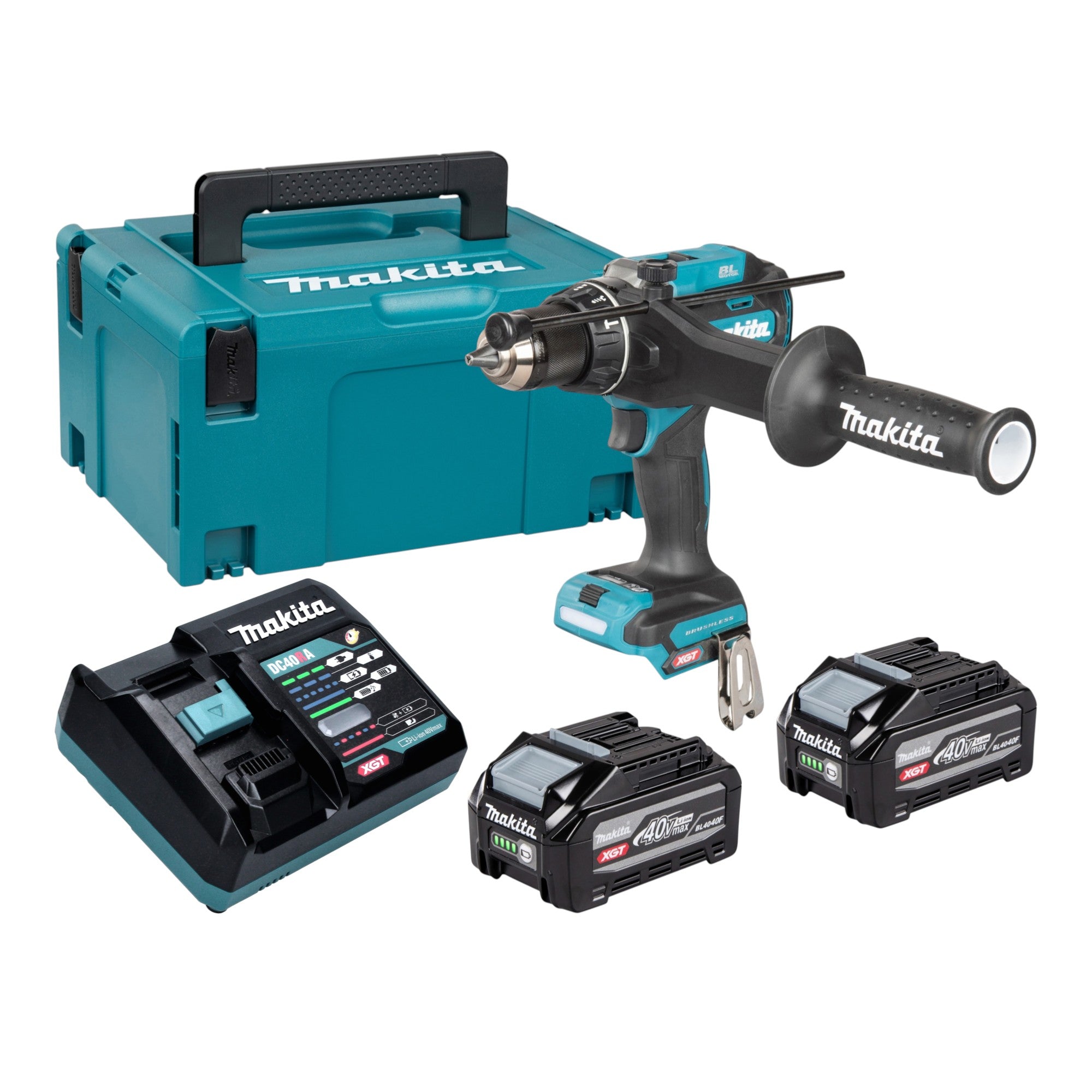 Makita HP 003 GU201 Akku Schlagbohrschrauber 40 V max 180 Nm Brushless 2x Akku 4 0 Ah Ladegeraet Makpac 0 - toolbrothers
