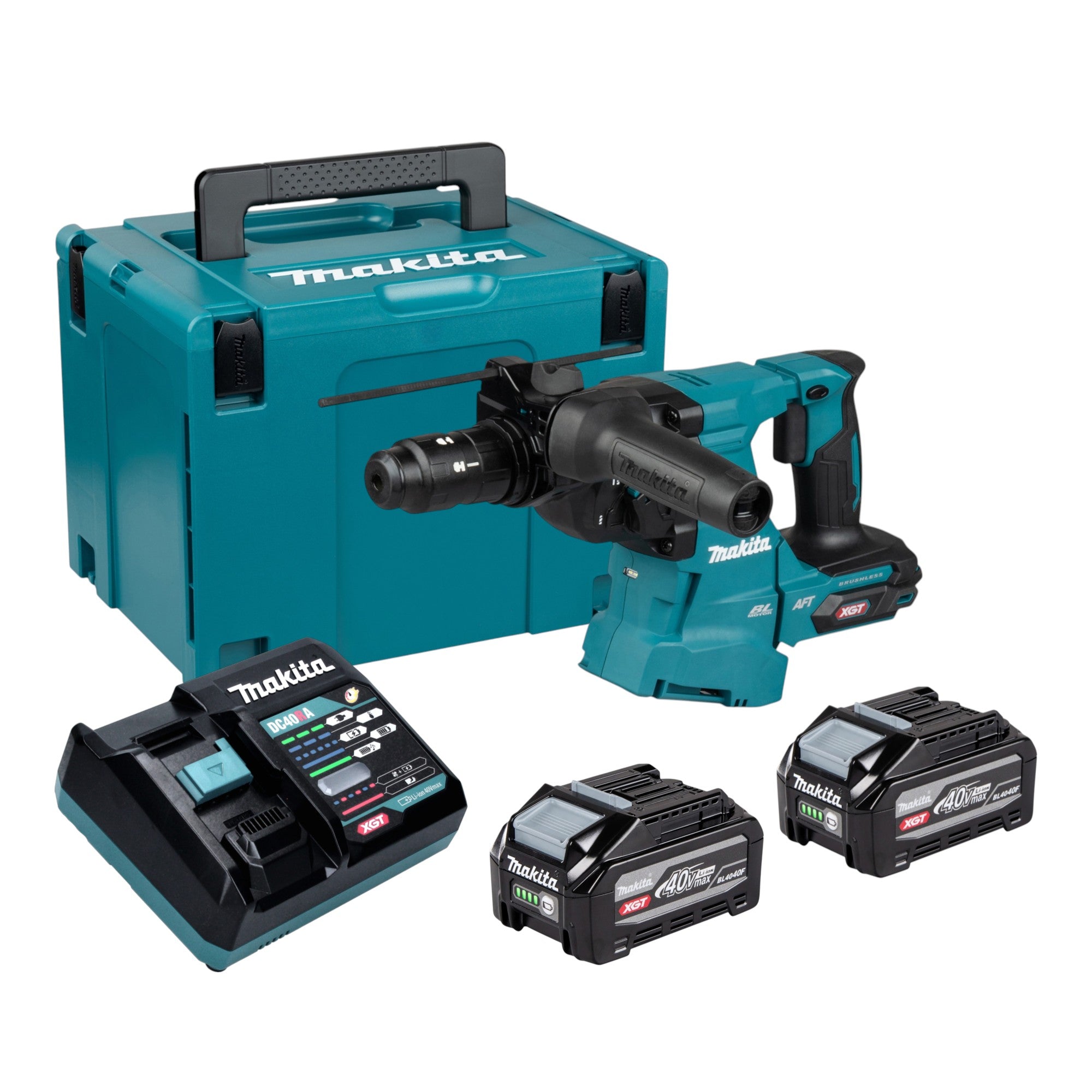 Makita HR 012 GU201 Akku Kombihammer 40 V max 3 3 J SDS plus Brushless 2x Akku 4 0 Ah Ladegeraet Makpac 0 - toolbrothers