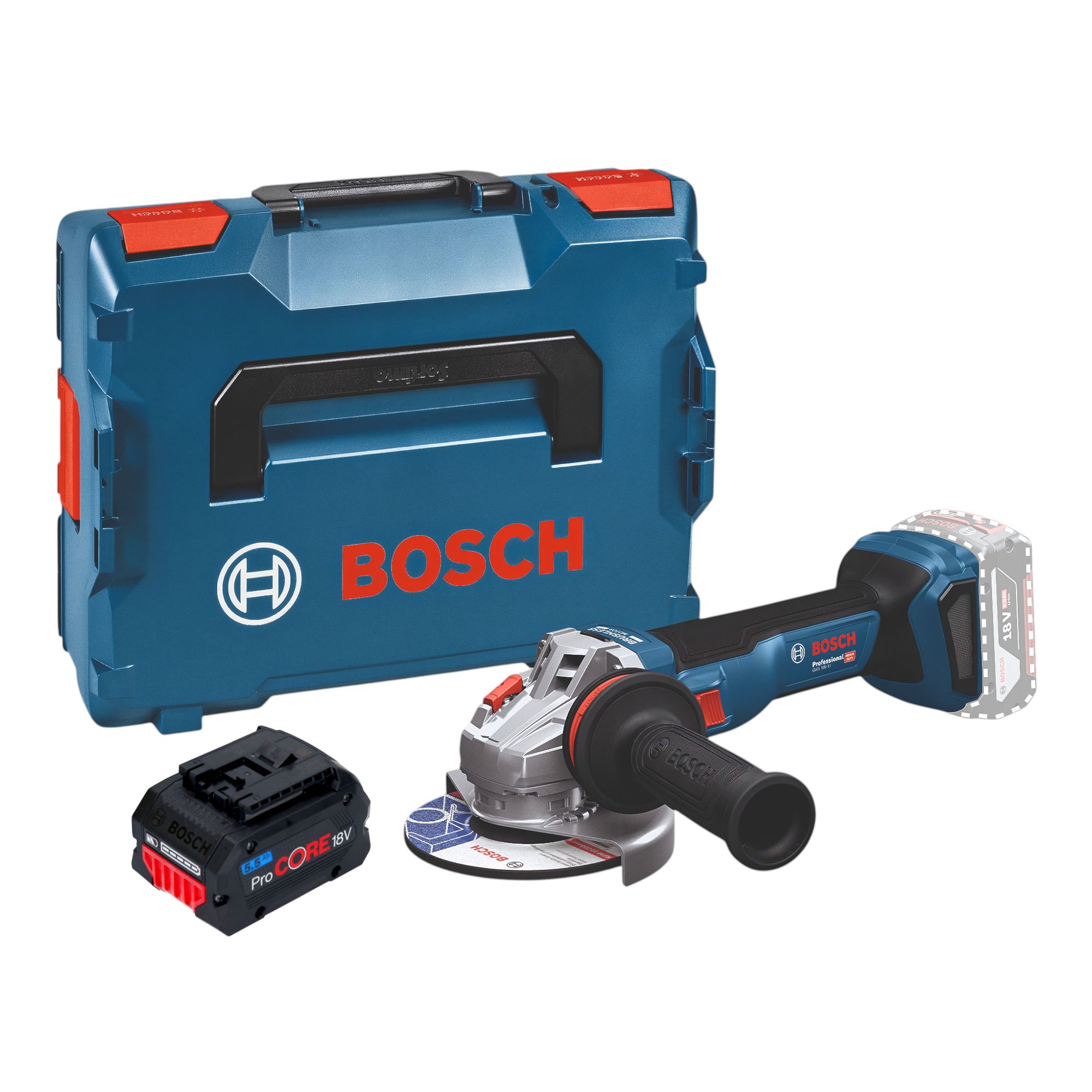 Bosch GWS 18V 11 Professional Akku Winkelschleifer 18 V 125 mm Brushless 1x ProCORE Akku 5 5 Ah L Boxx ohne Ladegeraet 0 - toolbrothers