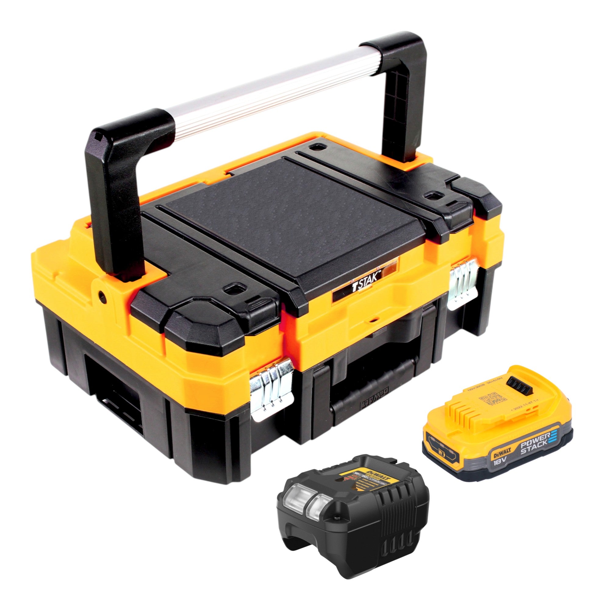 DeWalt DCB 1102 E1T Akku Starter Set 18 V mit 1x Powerstack Akku 1 7 Ah DCB 1102 Ladegeraet TSTAK 0 - toolbrothers