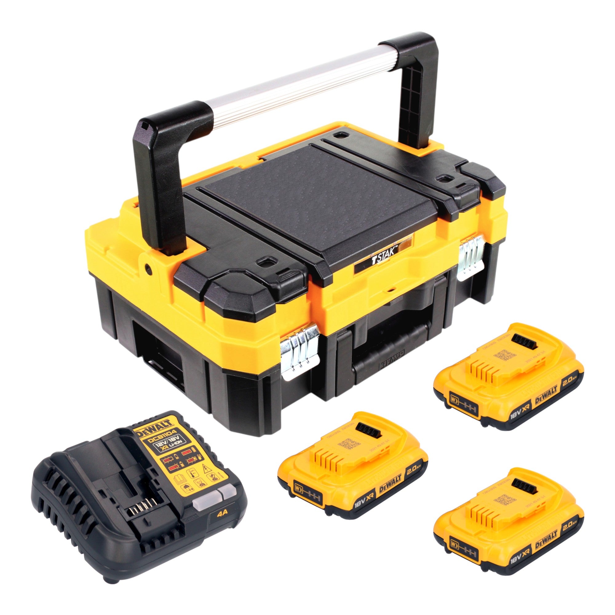 DeWalt DCB 1104 D3T Akku Starter Set 18 V mit 3x Akku 2 0 Ah DCB 1104 Ladegeraet TSTAK 0 - toolbrothers