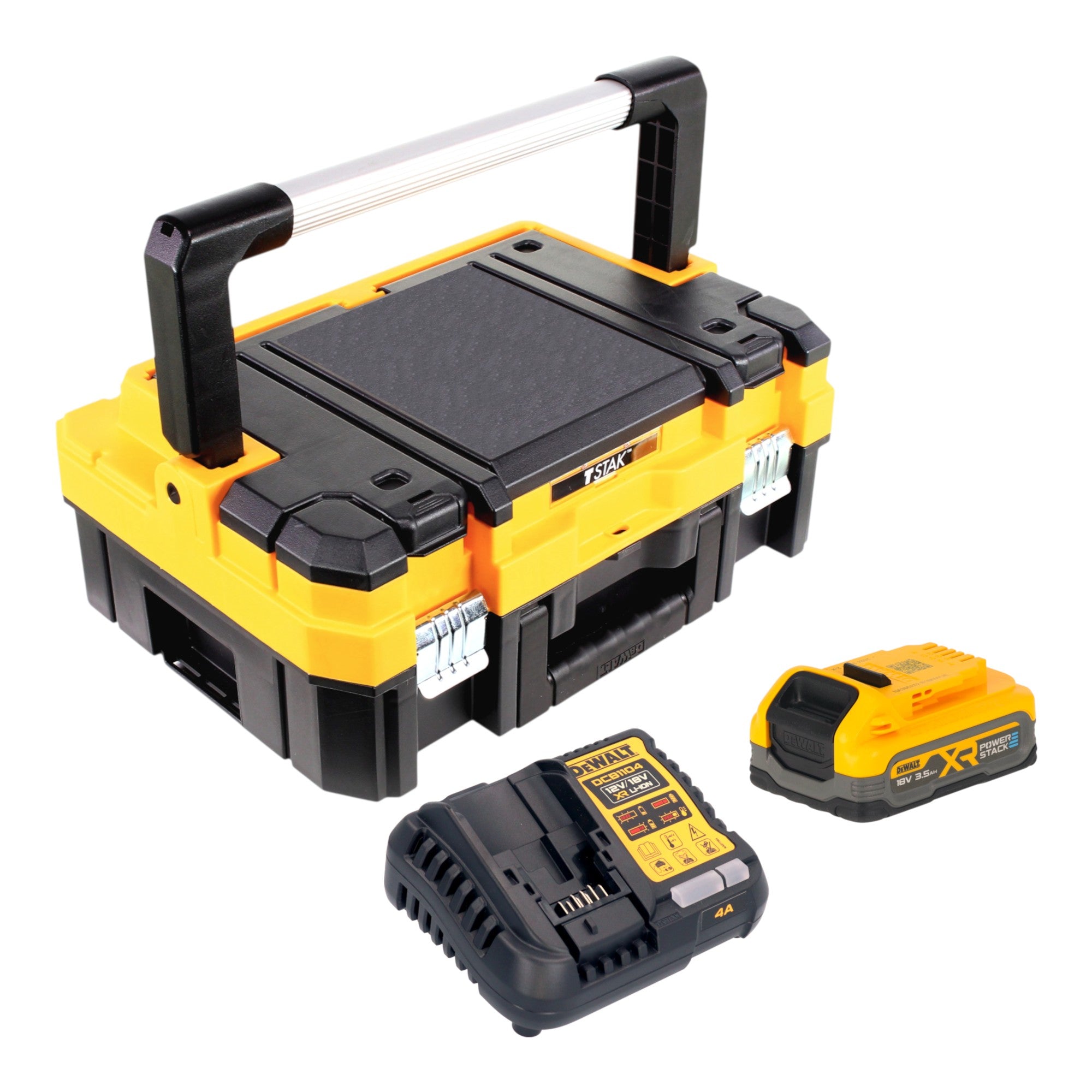 DeWalt DCB 1104 S1T Akku Starter Set 18 V mit 1x Powerstack Akku 3 5 Ah DCB 1104 Ladegeraet TSTAK 0 - toolbrothers