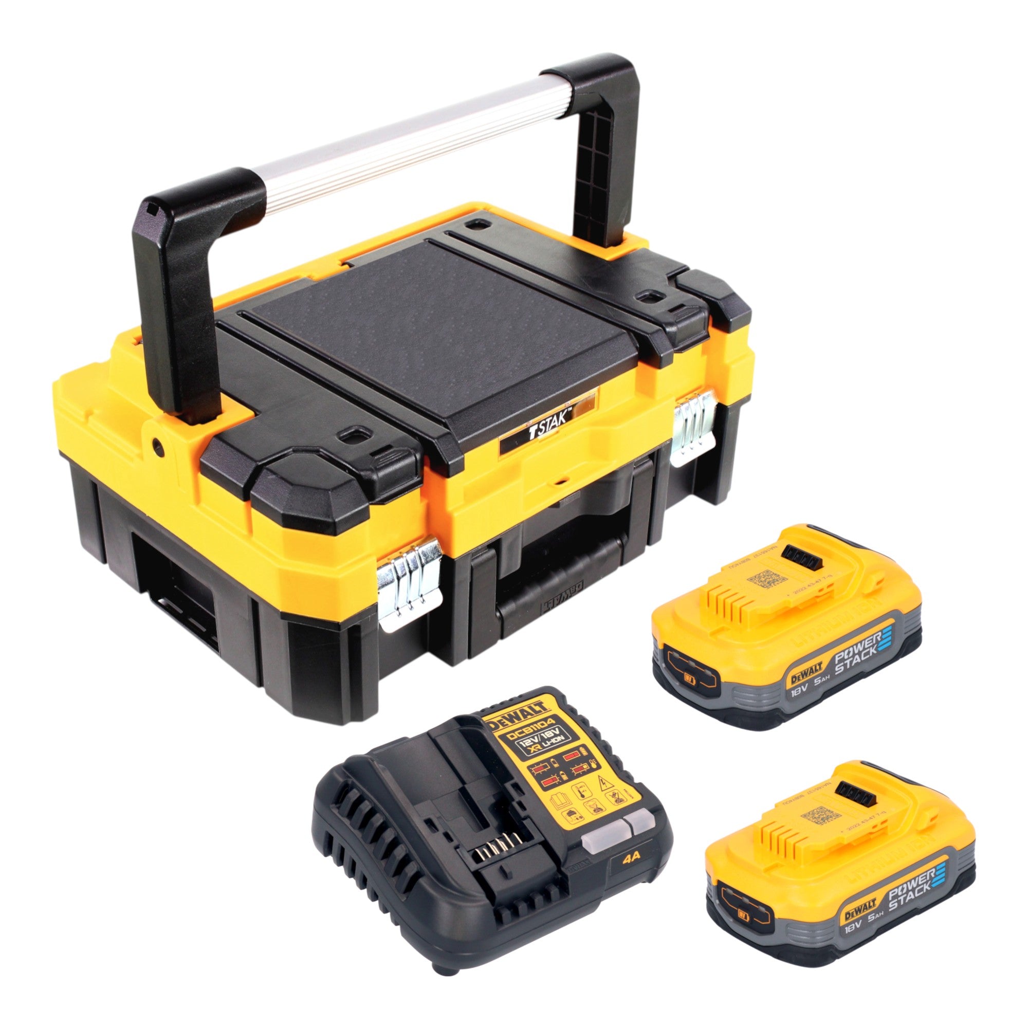 DeWalt DCB 1104 P2T Akku Starter Set 18 V mit 2x Akku 5 0 Ah DCB 1104 Ladegeraet TSTAK 0 - toolbrothers