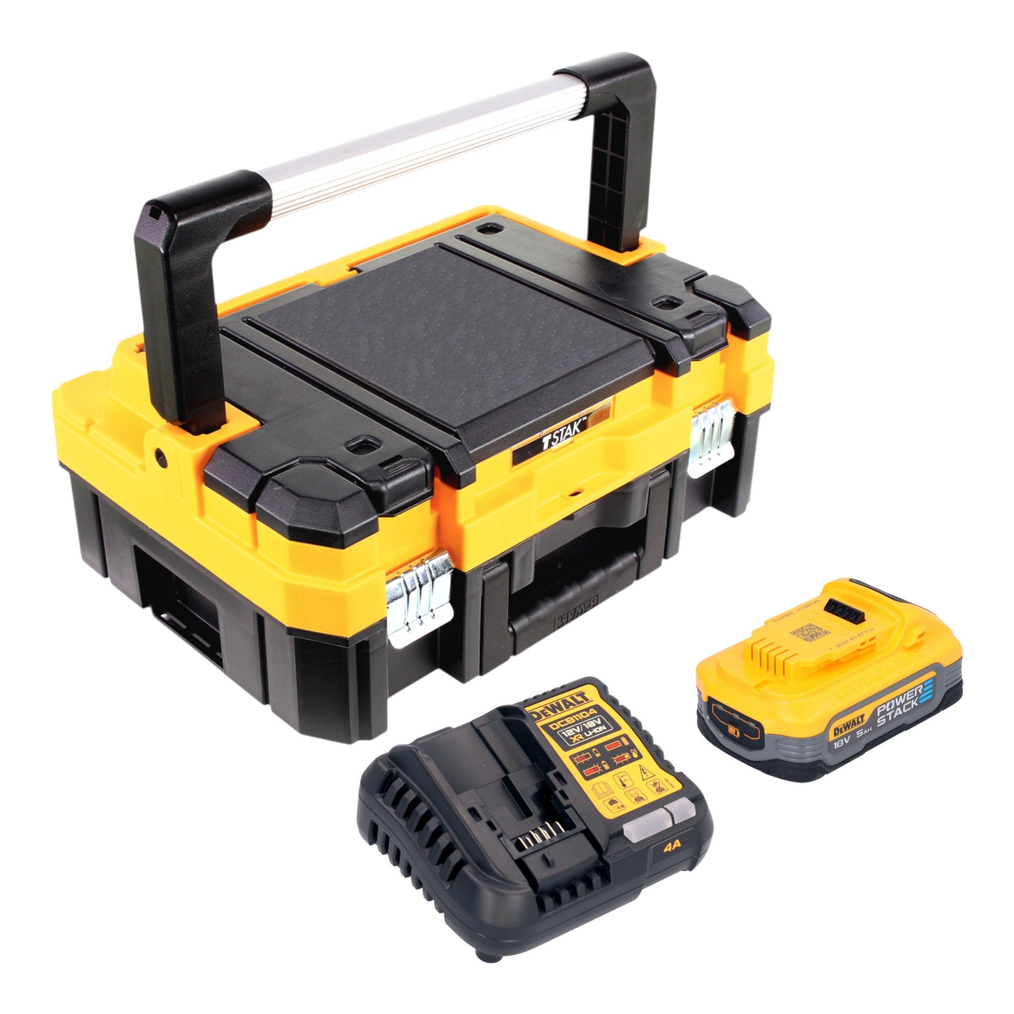 DeWalt DCB 1104 H1T Akku Starter Set 18 V mit 1x Powerstack Akku 5 0 Ah DCB 1104 Ladegeraet TSTAK 0 - toolbrothers