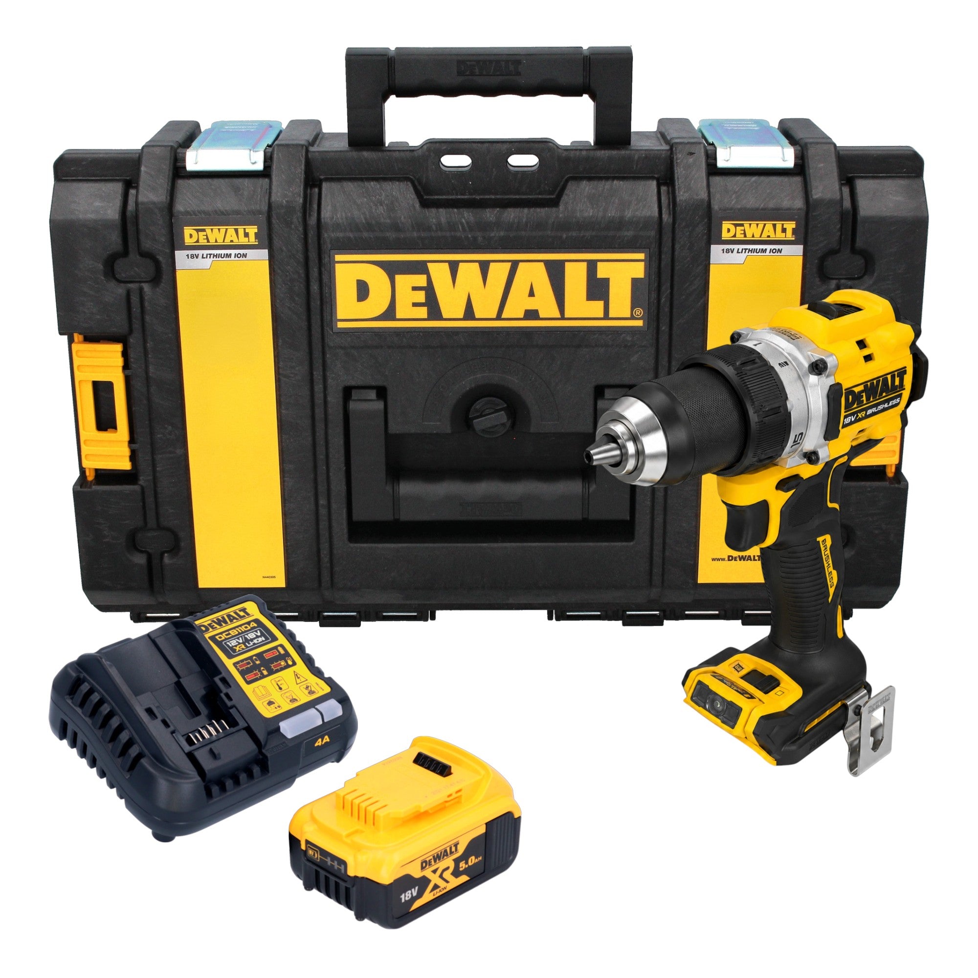 DeWalt DCD 800 P1 Akku Bohrschrauber 18 V 90 Nm Brushless 1x Akku 5 0 Ah Ladegeraet Tough Box 0 - toolbrothers