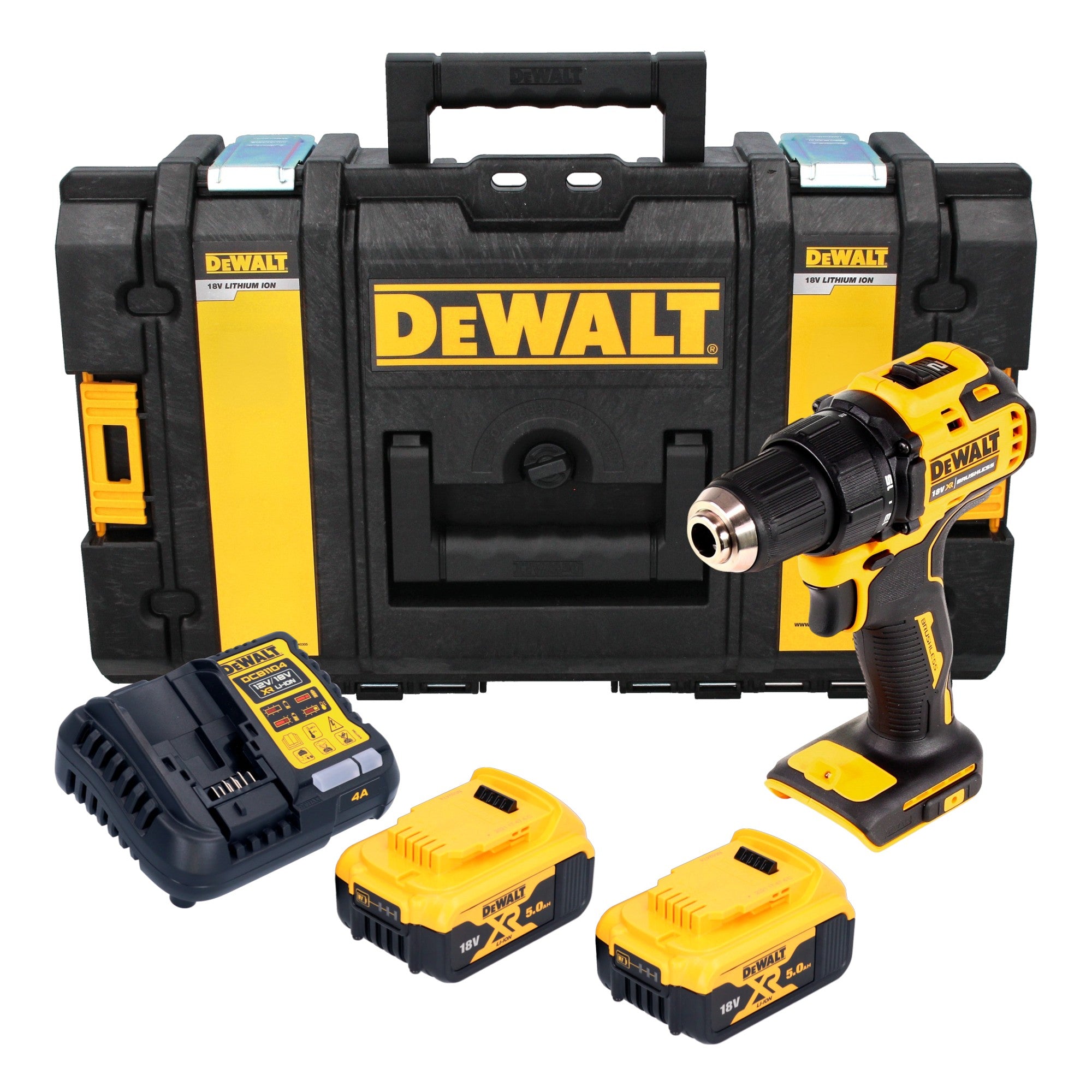 DeWalt DCD 708 P2 Akku Bohrschrauber 18 V 65 Nm Brushless 2x Akku 5 0 Ah Ladegeraet Tough Box 0 - toolbrothers