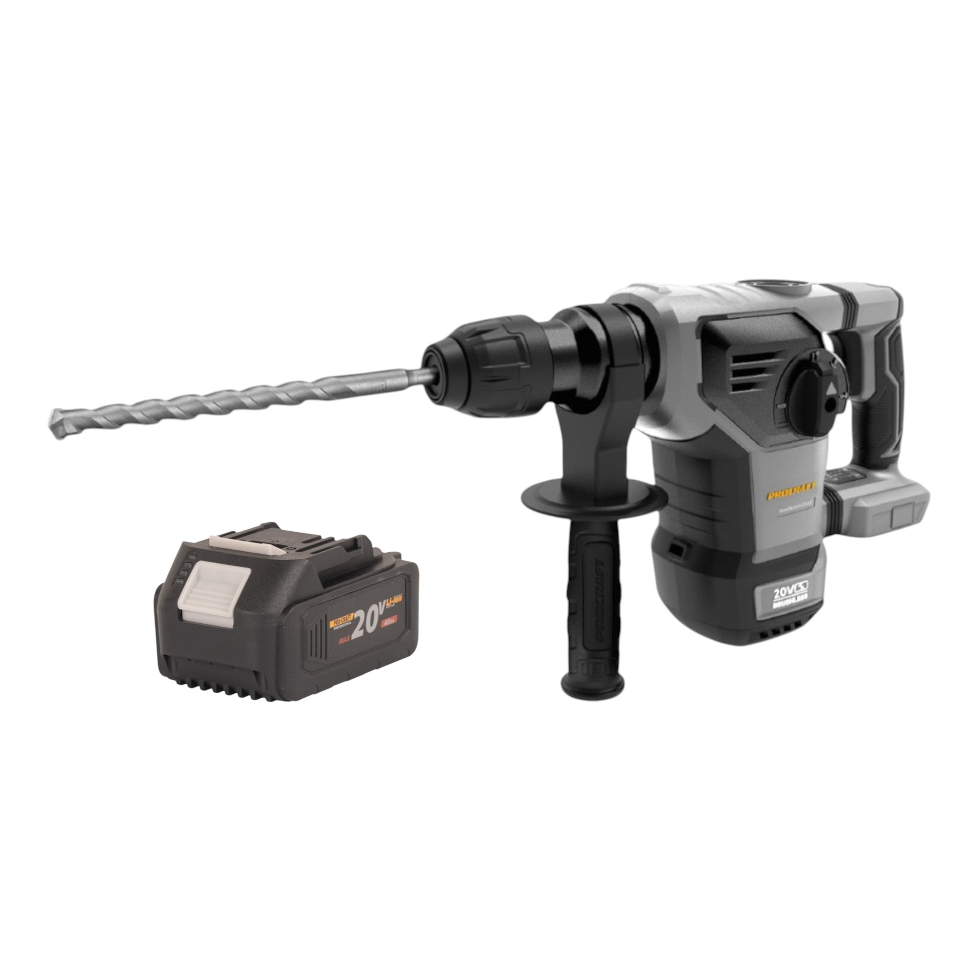 Procraft Industrial HD20B BB Akku Kombihammer 20 V 5 J SDS plus Brushless 1x Akku 4 0 Ah ohne Ladegeraet 0 - toolbrothers