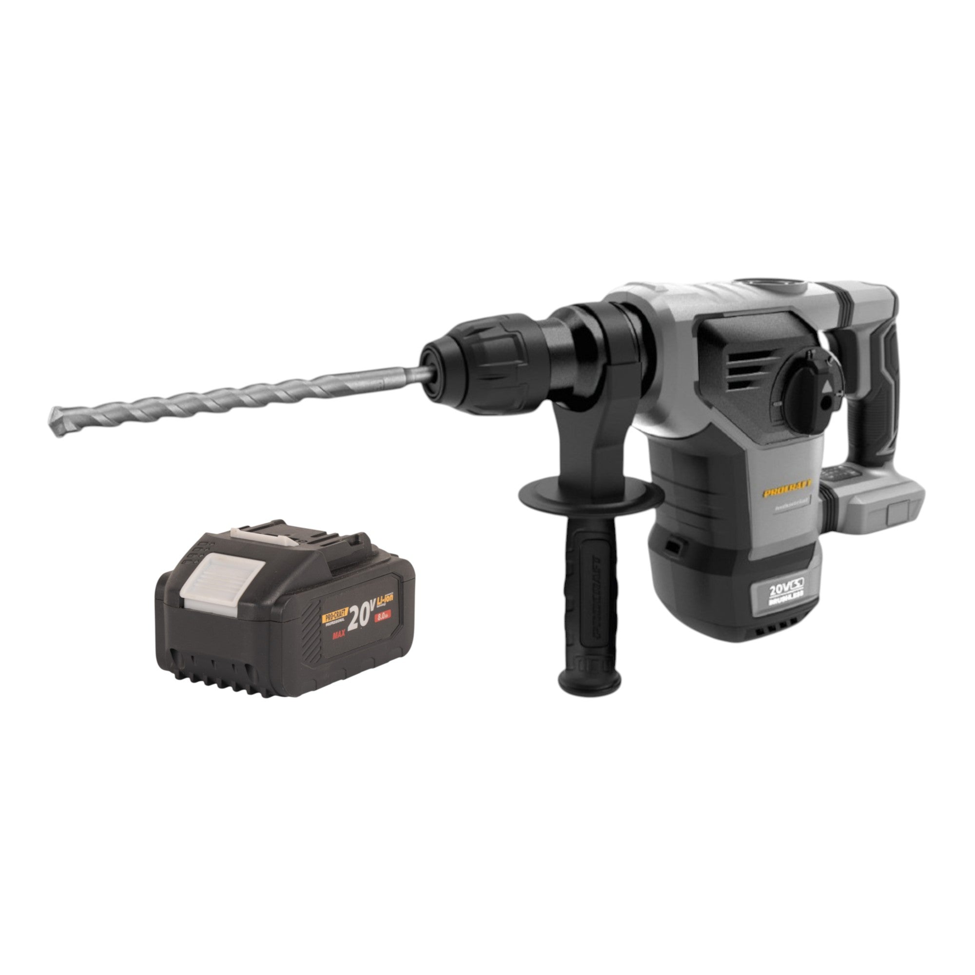 Procraft Industrial HD20B BB C Akku Kombihammer 20 V 5 J SDS plus Brushless 1x Akku 8 0 Ah Koffer ohne Ladegeraet 0 - toolbrothers