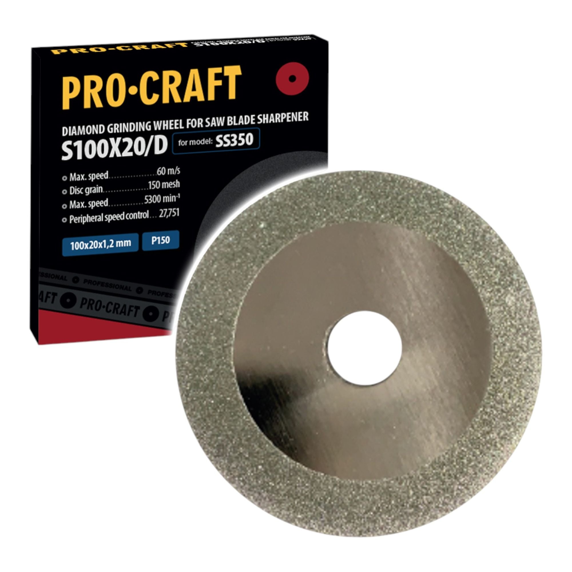 Procraft S100X20 D Diamantschleifscheibe 100 mm fuer Procraft SS350 Schaerfgeraet 0 - toolbrothers