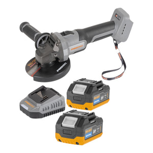 Procraft Industrial AG125Abb Akku Winkelschleifer 20 V 125 mm Brushless + 2x Akku 4,0 Ah + Ladegerät