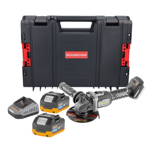 Procraft Industrial AG125Bbb Akku Winkelschleifer 20 V 125 mm Brushless + 2x Akku 4,0 Ah + Ladegerät + RHINO Toolcase