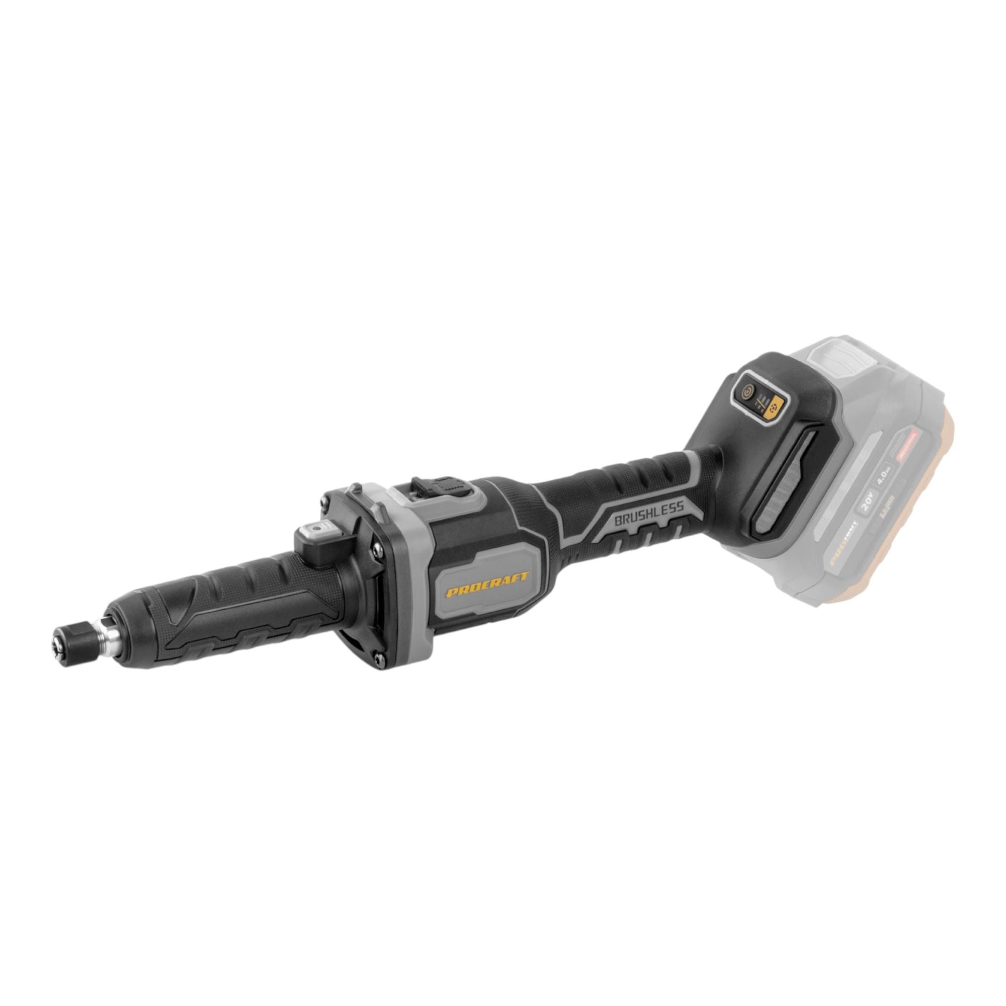 Procraft Industrial DG20A BB Akku Geradschleifer 20 V 6 mm Brushless 1x Akku 4 0 Ah RHINO Toolcase ohne Ladegeraet 1 - toolbrothers
