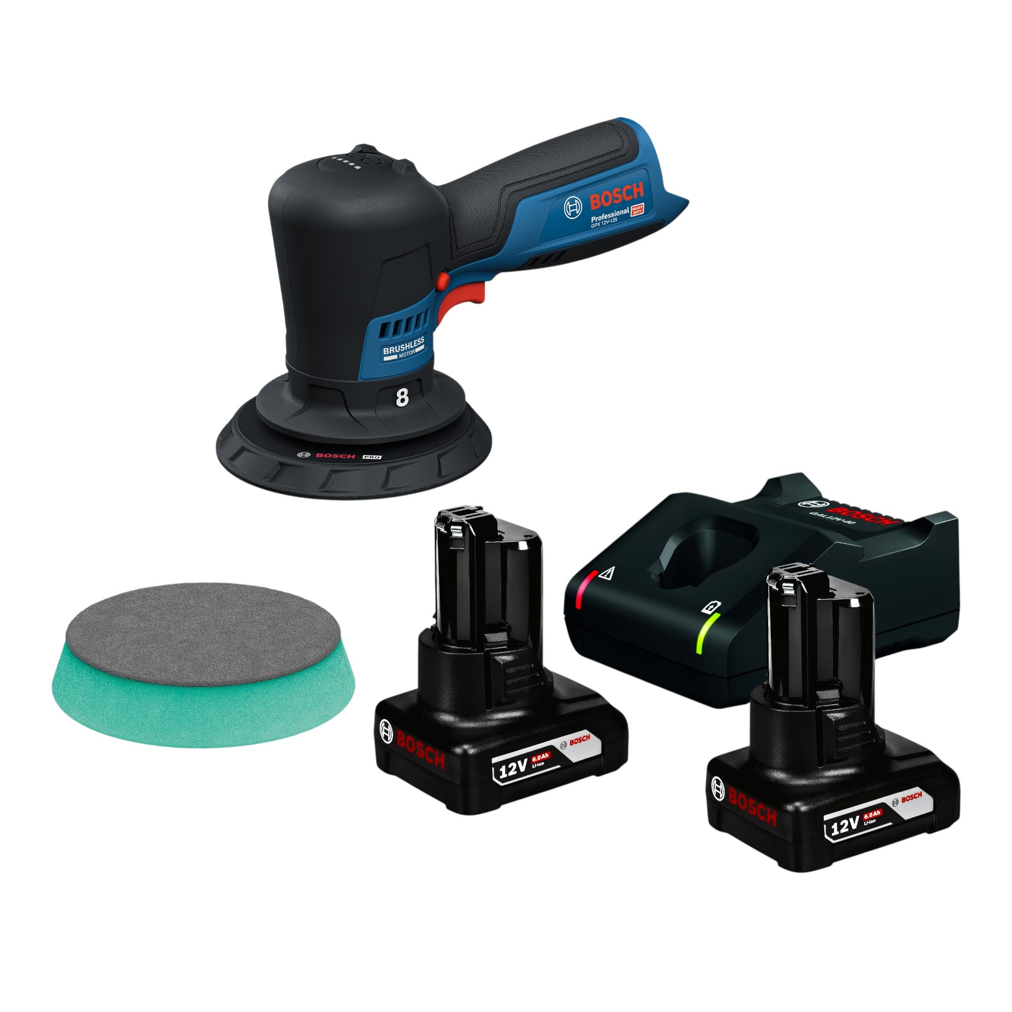 Bosch GPX 12V 125 Akku Polierer 12 V 125 mm Brushless 2x Akku 6 0 Ah Ladegeraet 0 - toolbrothers