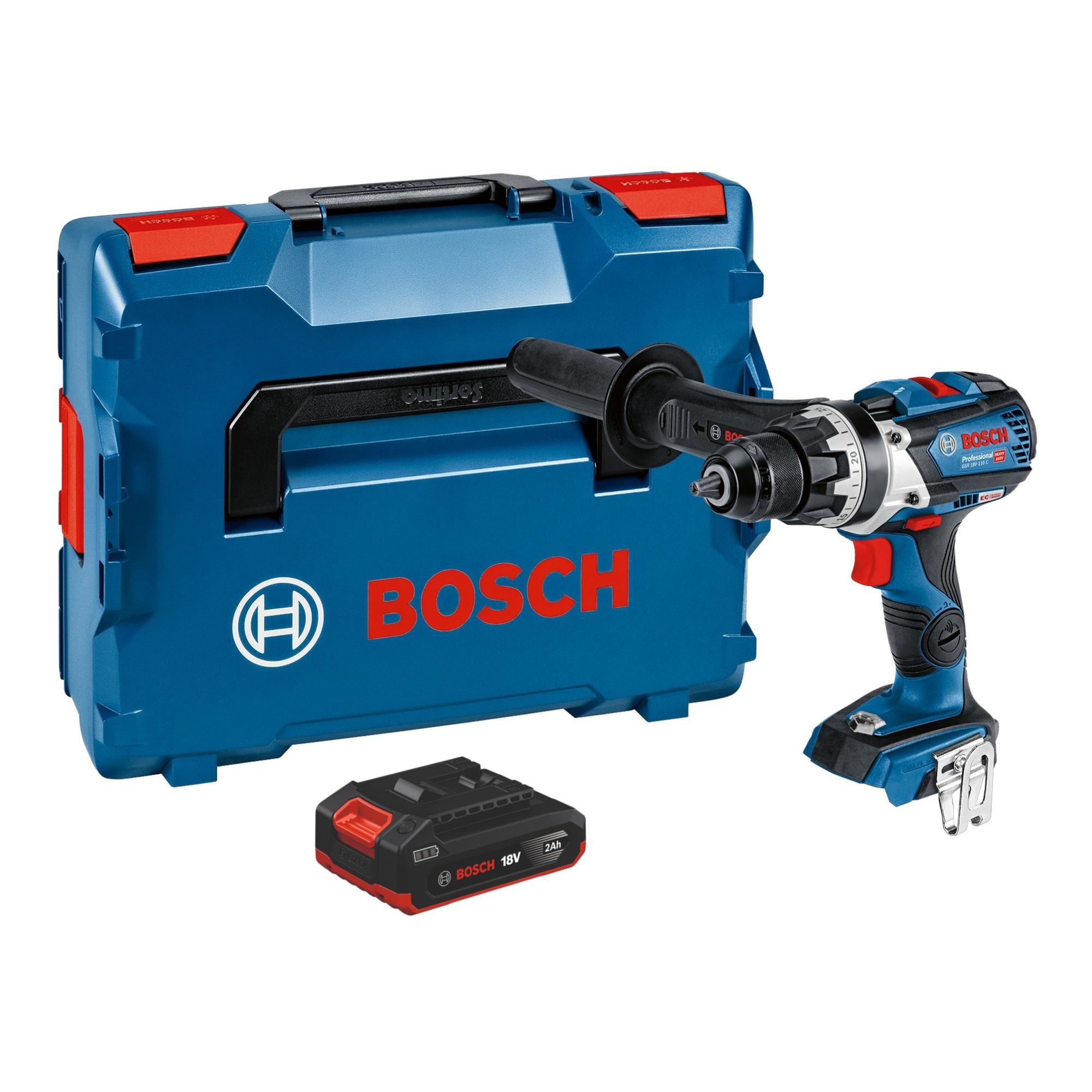 Bosch GSR 18V 110 C Professional Akku Bohrschrauber 18 V 110 Nm Brushless 1x Akku 2 0 Ah L Boxx ohne Ladegeraet 0 - toolbrothers