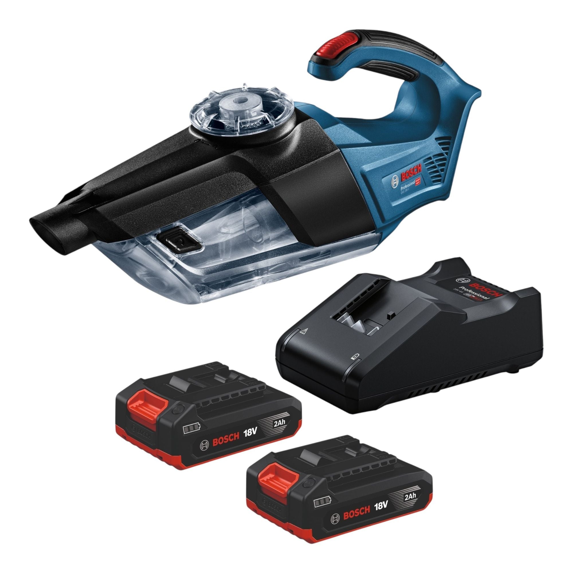 Bosch GAS 18V 1 Professional Akku Sauger 18 V 0 7 l 2x Akku 2 0 Ah Ladegeraet 0 - toolbrothers