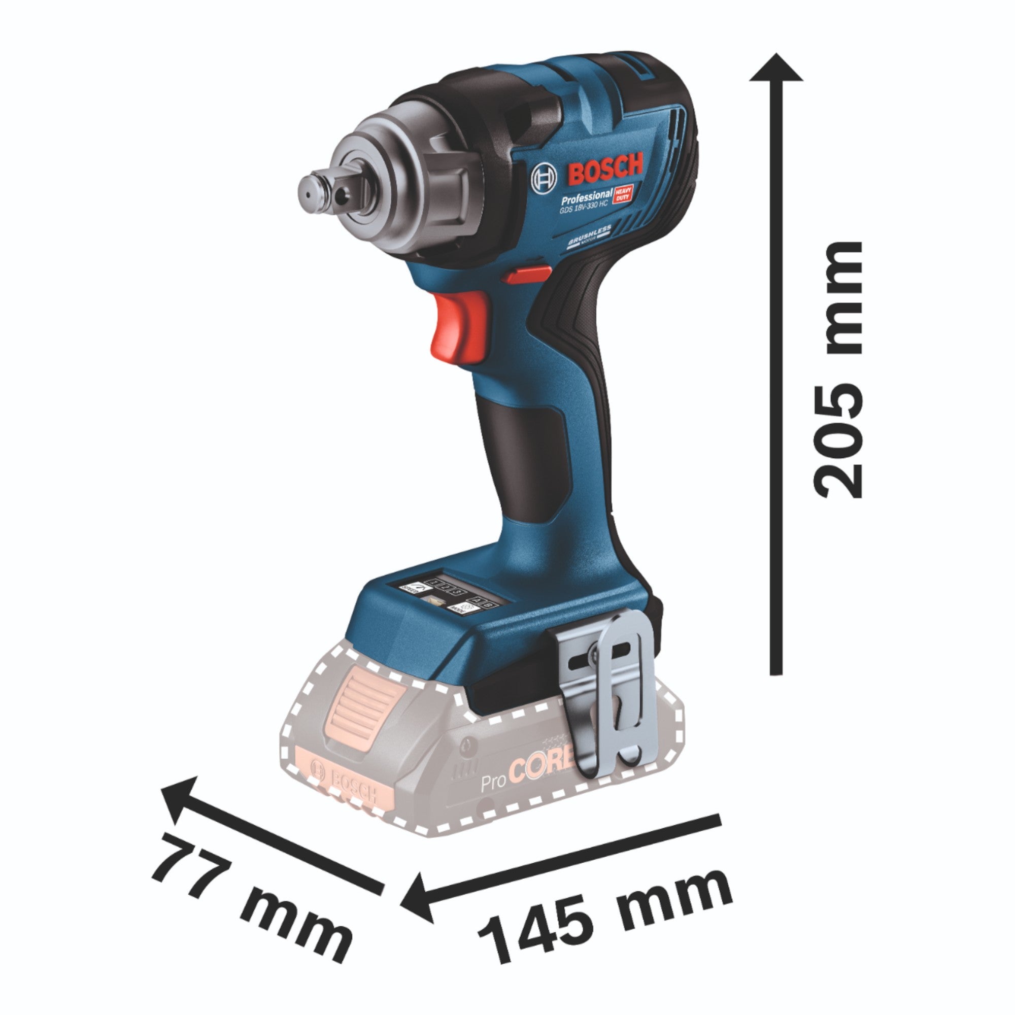 Bosch GDS 18V 330 HC Professional Akku Schlagschrauber 18 V 330 Nm 1 2 Brushless 1x Akku 2 0 Ah Ladegeraet 2 - toolbrothers