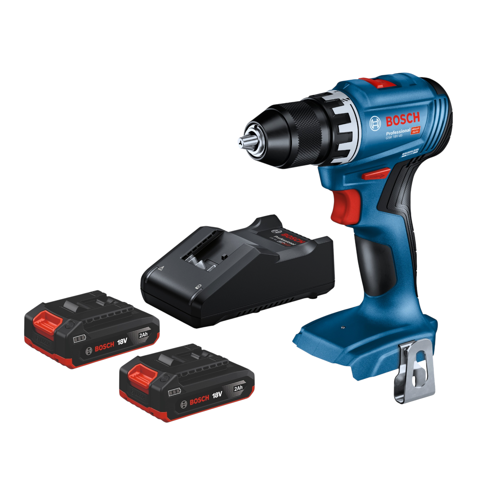 Bosch GSR 18V 45 Professional Akku Bohrschrauber 18 V 45 Nm Brushless 2x Akku 2 0 Ah Ladegeraet 0 - toolbrothers