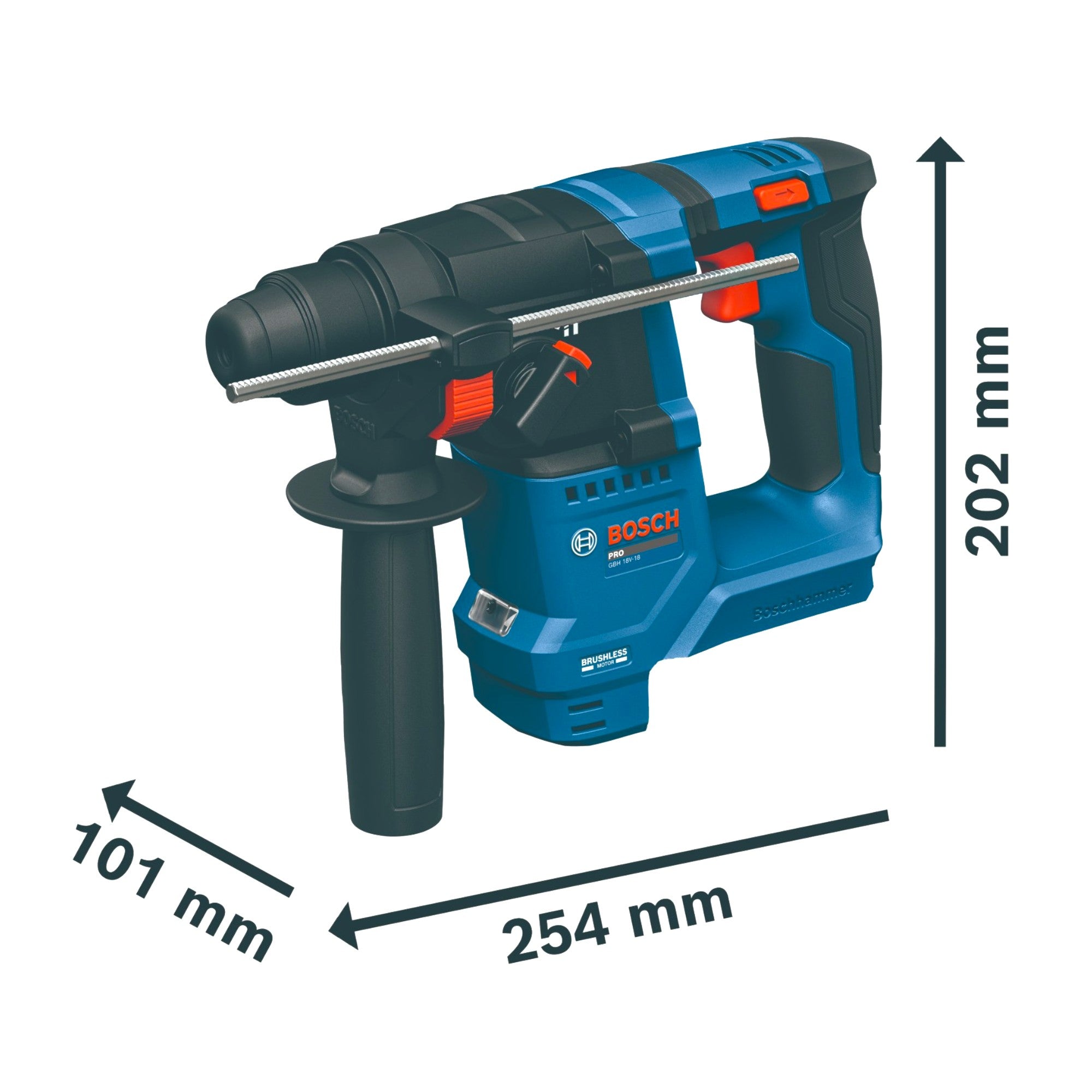 Bosch GBH 18V 18 Professional Akku Bohrhammer 18 V 1 5 J SDS plus Brushless 1x Akku 2 0 Ah ohne Ladegeraet 1 - toolbrothers