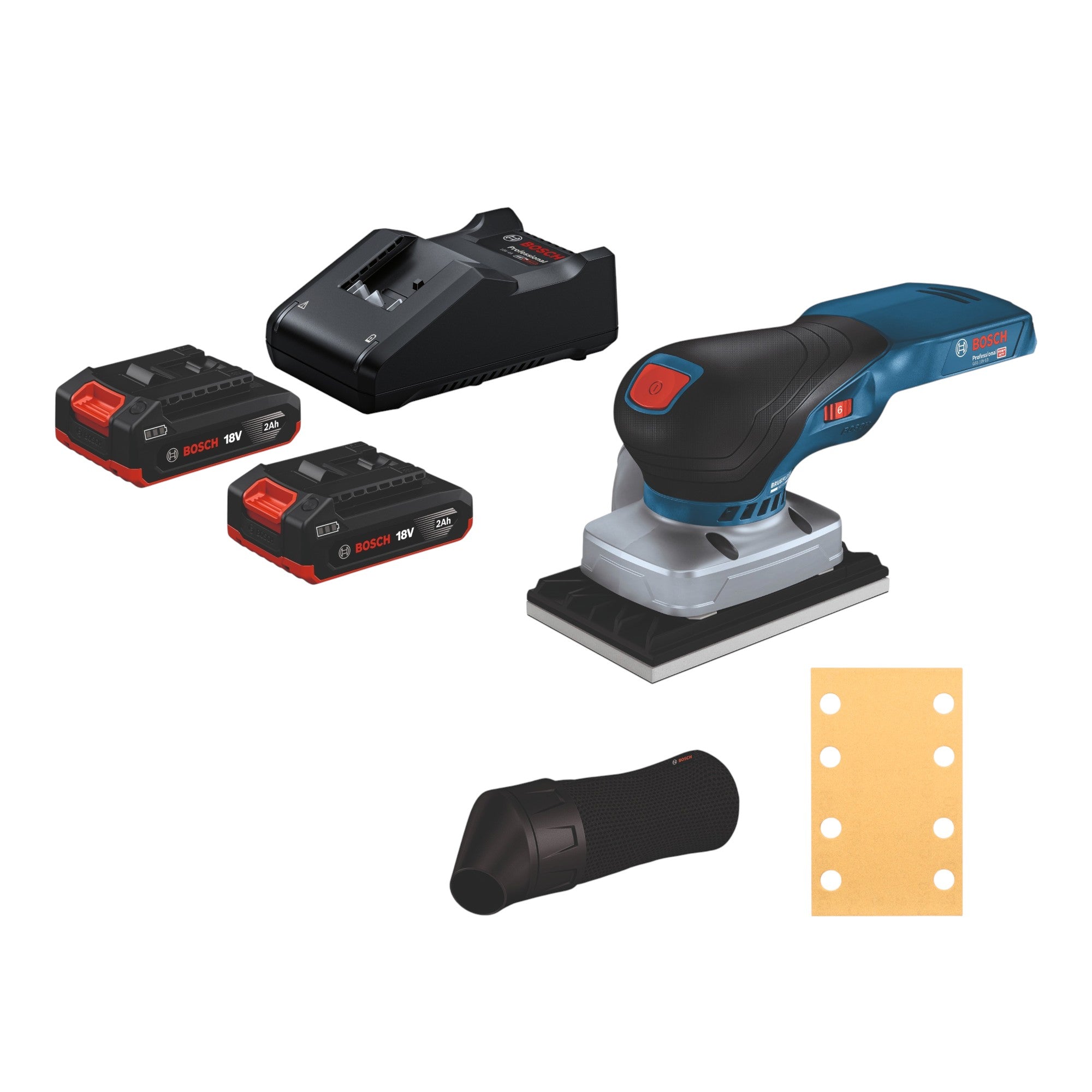 Bosch GSS 18V 13 Professional Akku Schwingschleifer 18 V 100 x 110 mm 2x Akku 2 0 Ah Ladegeraet 0 - toolbrothers