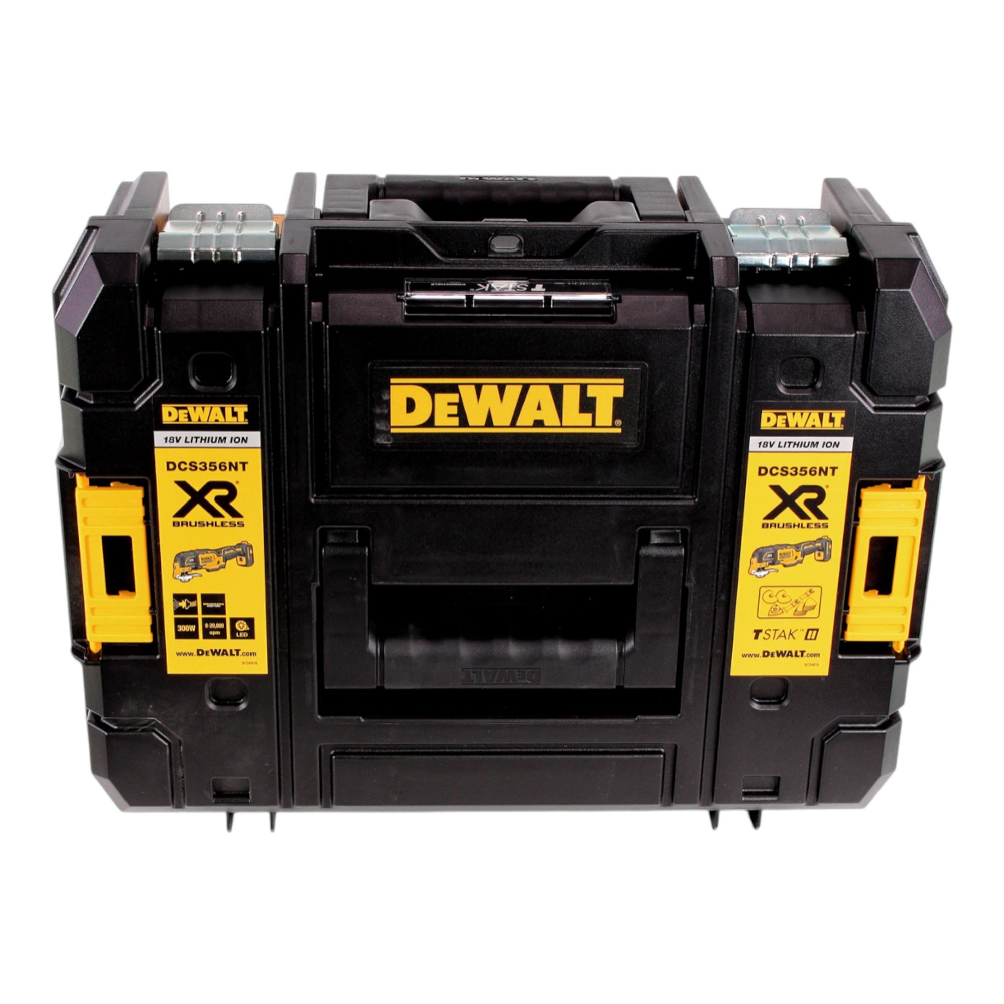 DeWalt DCS 356 E1T Akku Multitool 18 V Brushless 1x Powerstack Akku 1 7 Ah Ladegeraet 20 tlg Zubehoer TSTAK 2 - toolbrothers