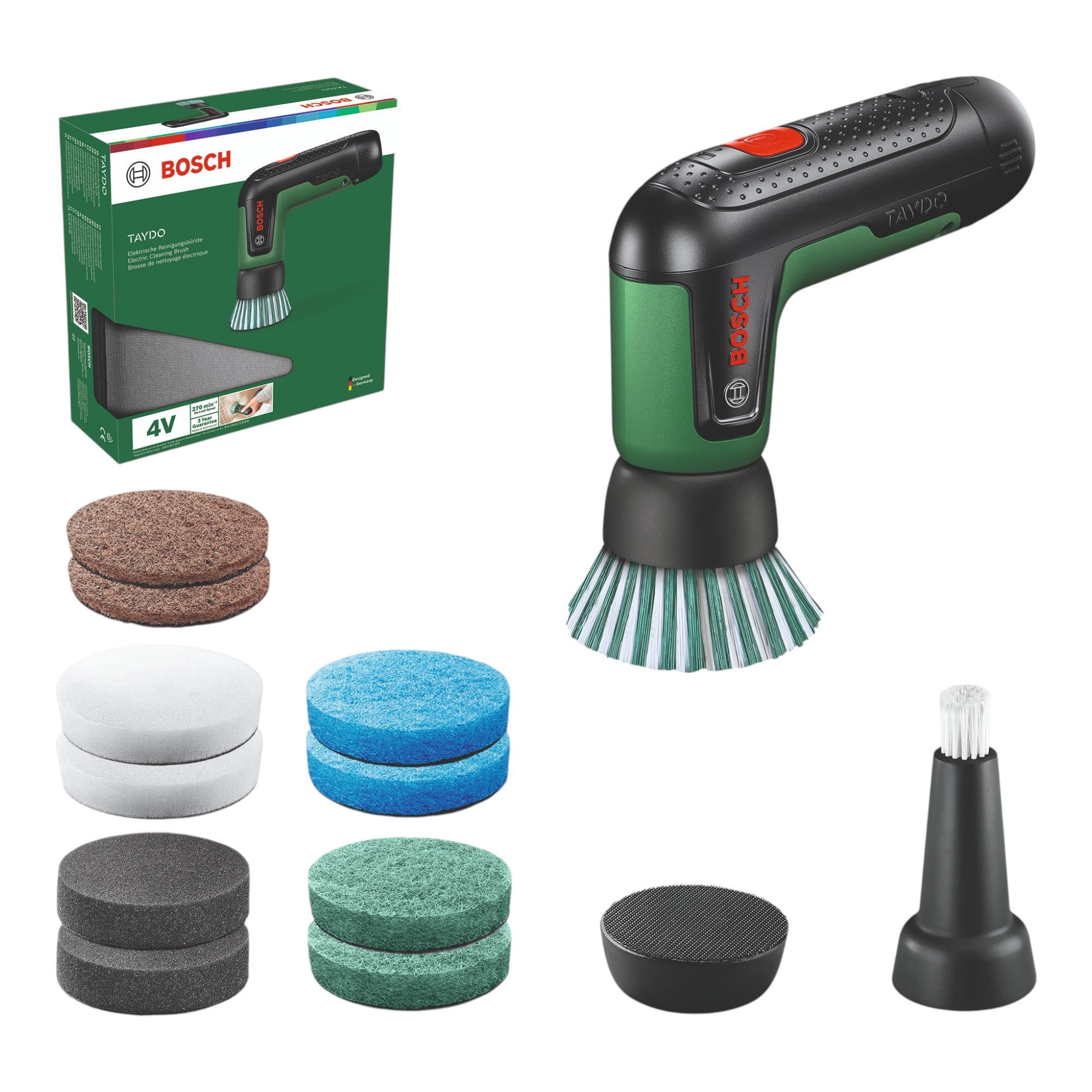Bosch TAYDO Set Akku Reinigungsbuerste 3 6 V 06033E0102 mit integriertem Akku 2 0 Ah Softbag 0 - toolbrothers