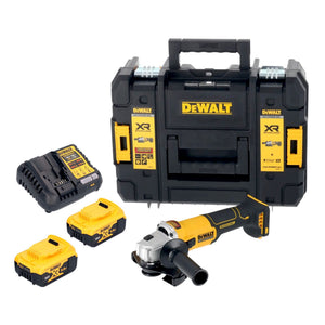 DeWalt DCG 407 P2T Akku Winkelschleifer 18 V 125 mm Brushless + 2x Akku 5,0 Ah + Ladegerät + TSTAK