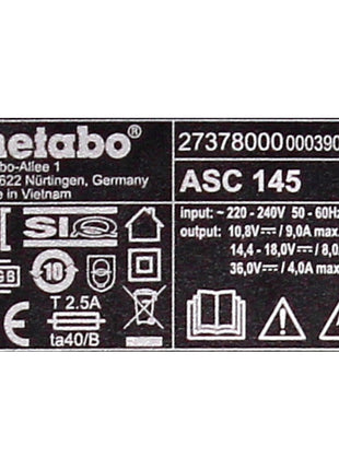 Metabo Ladegerät ASC 145 AIR COOLED 12-36V ( 627378000 ) - Toolbrothers