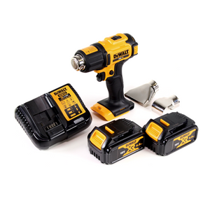 DeWalt DCE 530 M2 Akku Heißluftpistole 18V 530°C + 2x Akku 4,0Ah + 1x Lader + Flächen- und Reflektordüse