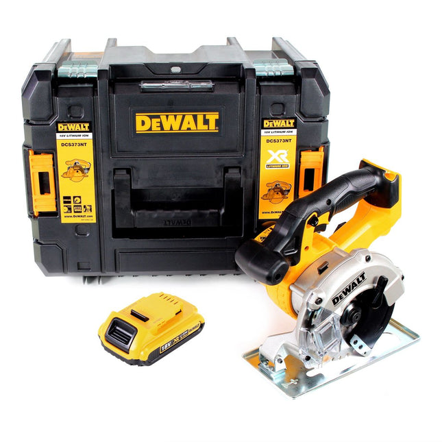 Dewalt DCS 373 NT Akku Metall Kreissäge 18 V 140 mm + 1x Akku 2,0 Ah + Sägeblatt + TSTAK - ohne Ladegerät - Toolbrothers