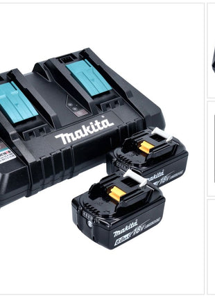 Makita Power Source Kit 18 V mit 2x BL 1860 B Akku 6,0 Ah + DC 18 RD Doppelladegerät ( 199484-8 ) - Toolbrothers