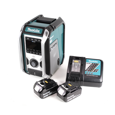 Makita DMR 115 RF Akku Baustellenradio 12V - 18V  Bluetooth DAB+ IP65 + 2x Akku 3,0 Ah + Ladegerät - Toolbrothers