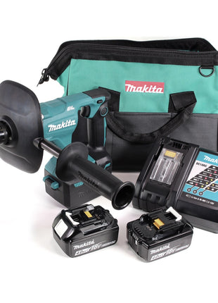 Makita DUT 131 RM Akku Rührgerät 18 V Brushless + 2x Akku 4,0 Ah + Ladegerät + Tasche - Toolbrothers