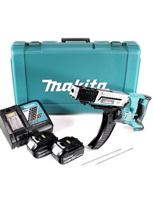 Makita DFR 750 RFE Akku Magazinschrauber 18 V 45-75mm + 2x Akku 3,0Ah + Ladegerät + Koffer - Toolbrothers