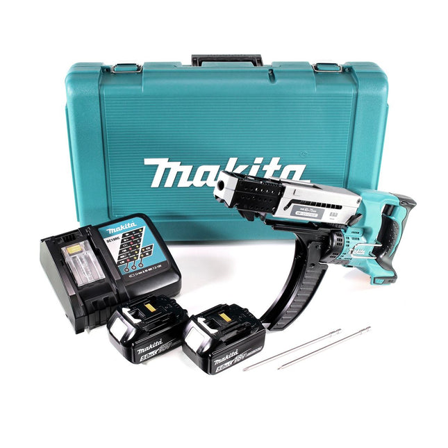 Makita DFR 750 RTE Akku Magazinschrauber  18 V 45-75mm + 2x Akku 5,0Ah + Ladegerät + Koffer - Toolbrothers