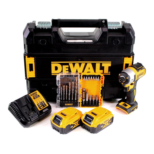 DeWALT DCF 887 P2 Atornillador de impacto sin escobillas XR 18V en maletín TSTAK + 2x Batería DCB 184 5,0 Ah + Cargador DCB 115